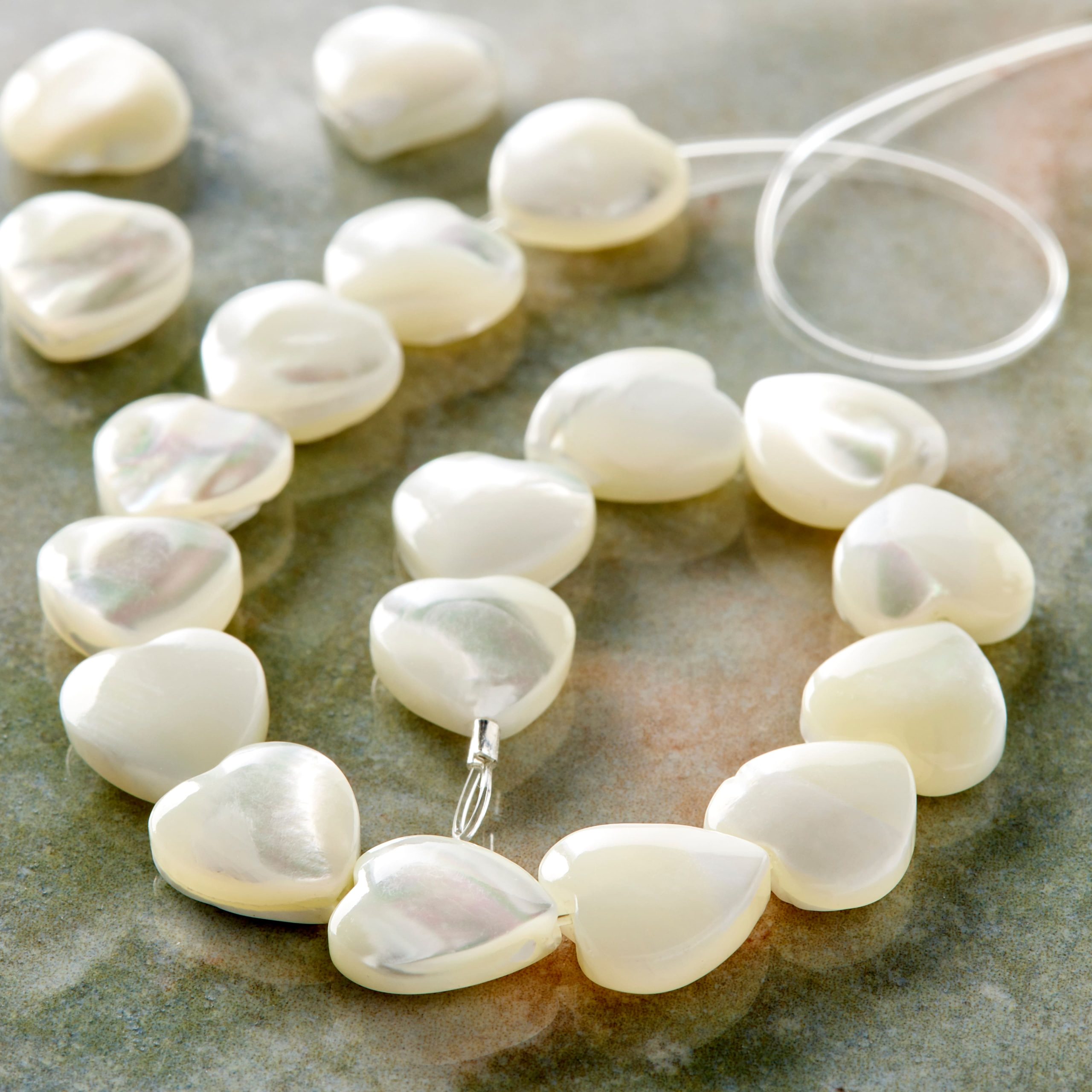 Natural White Shell Heart Beads, 10mm by Bead Landing™ - Image 2