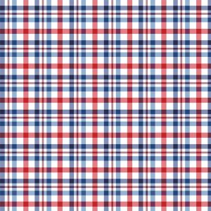 Eugene Textiles Red, White & Blue Tartan Cotton Quilting Fabric
