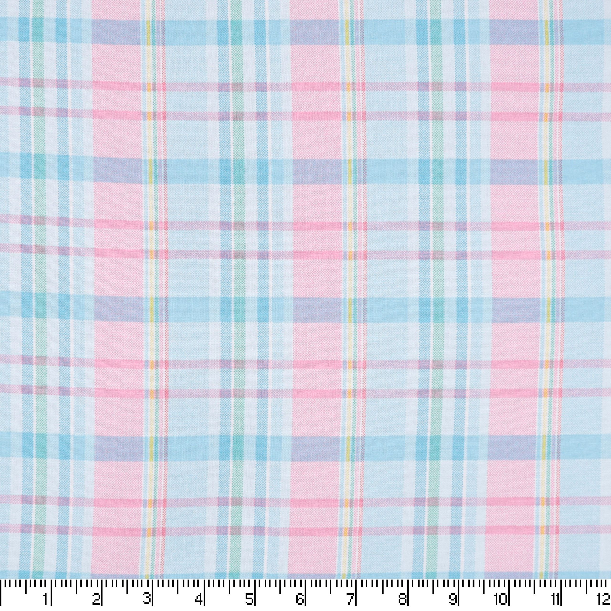 Plaid Easter Pastel Cotton Fabric - Image 2