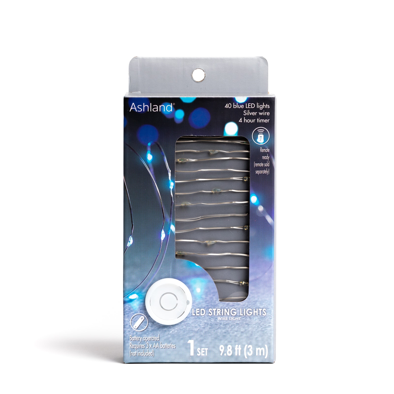 40ct. Blue Silver Wire LED String Lights by Ashland®