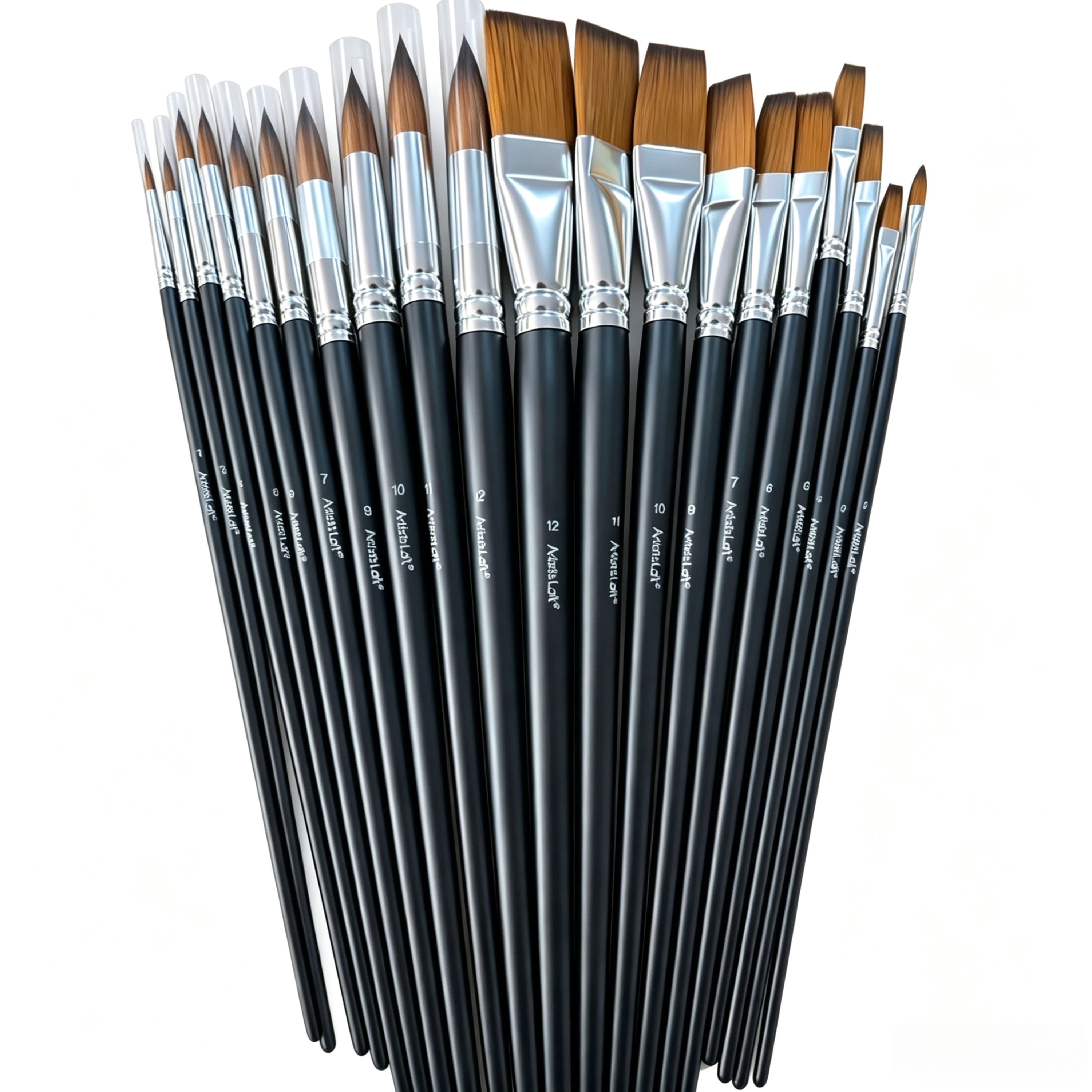 20 Piece Flat & Round Long Handle Taklon Brush Set by Artist's Loft®