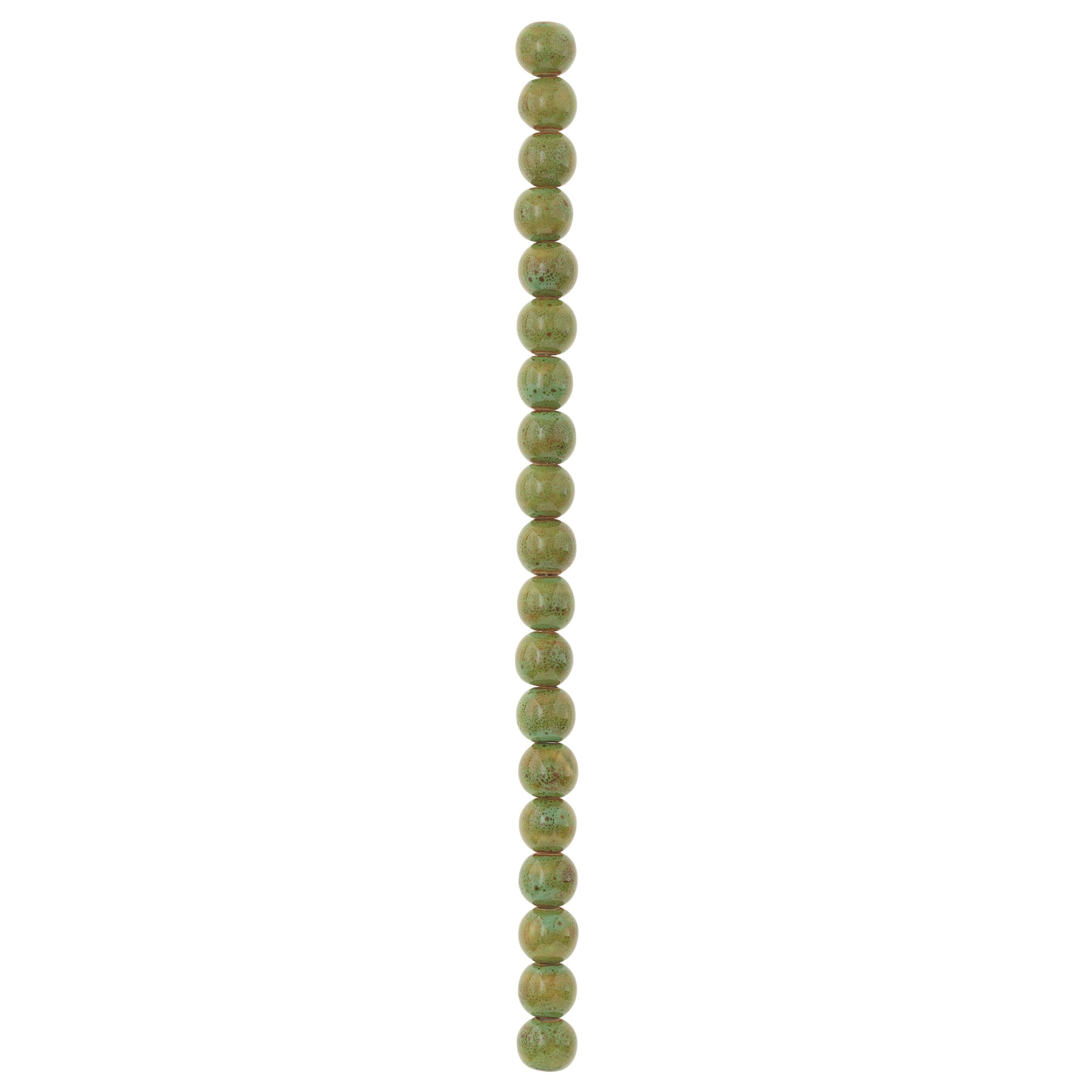 Green Ceramic Round Beads, 12mm by Bead Landing™ - Image 3