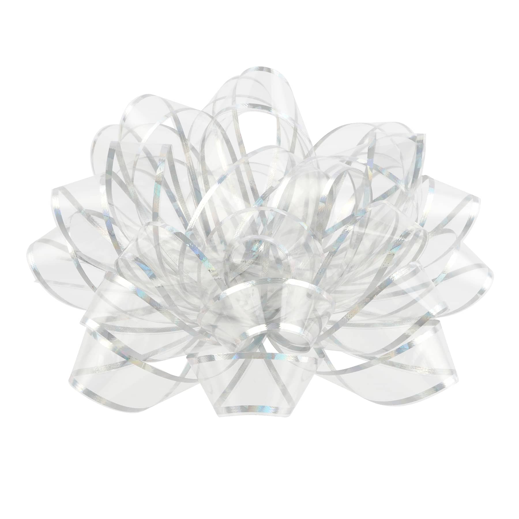 6" Clear & Silver Trim Gift Bow by Celebrate It™