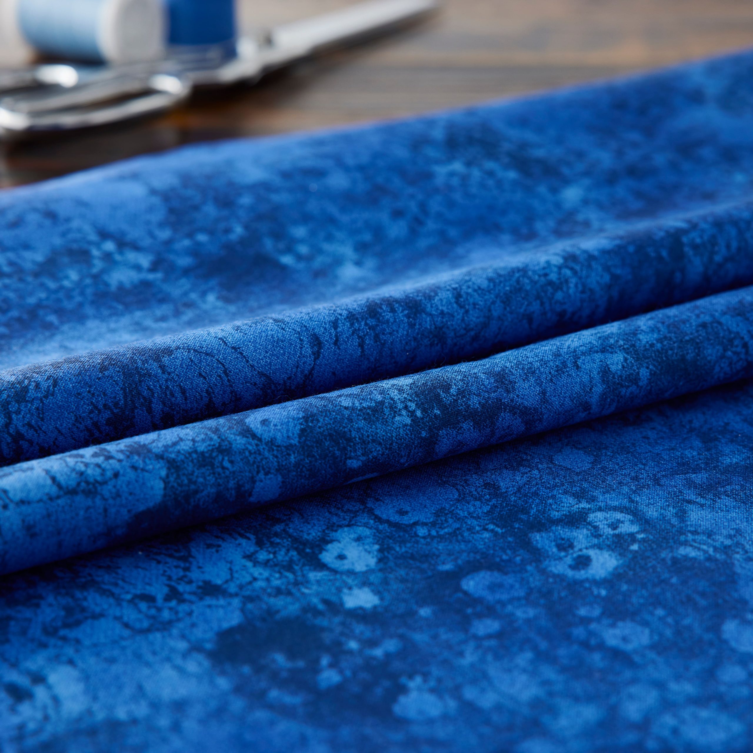 Fabric Traditions Navy Texture Cotton Fabric - Image 2