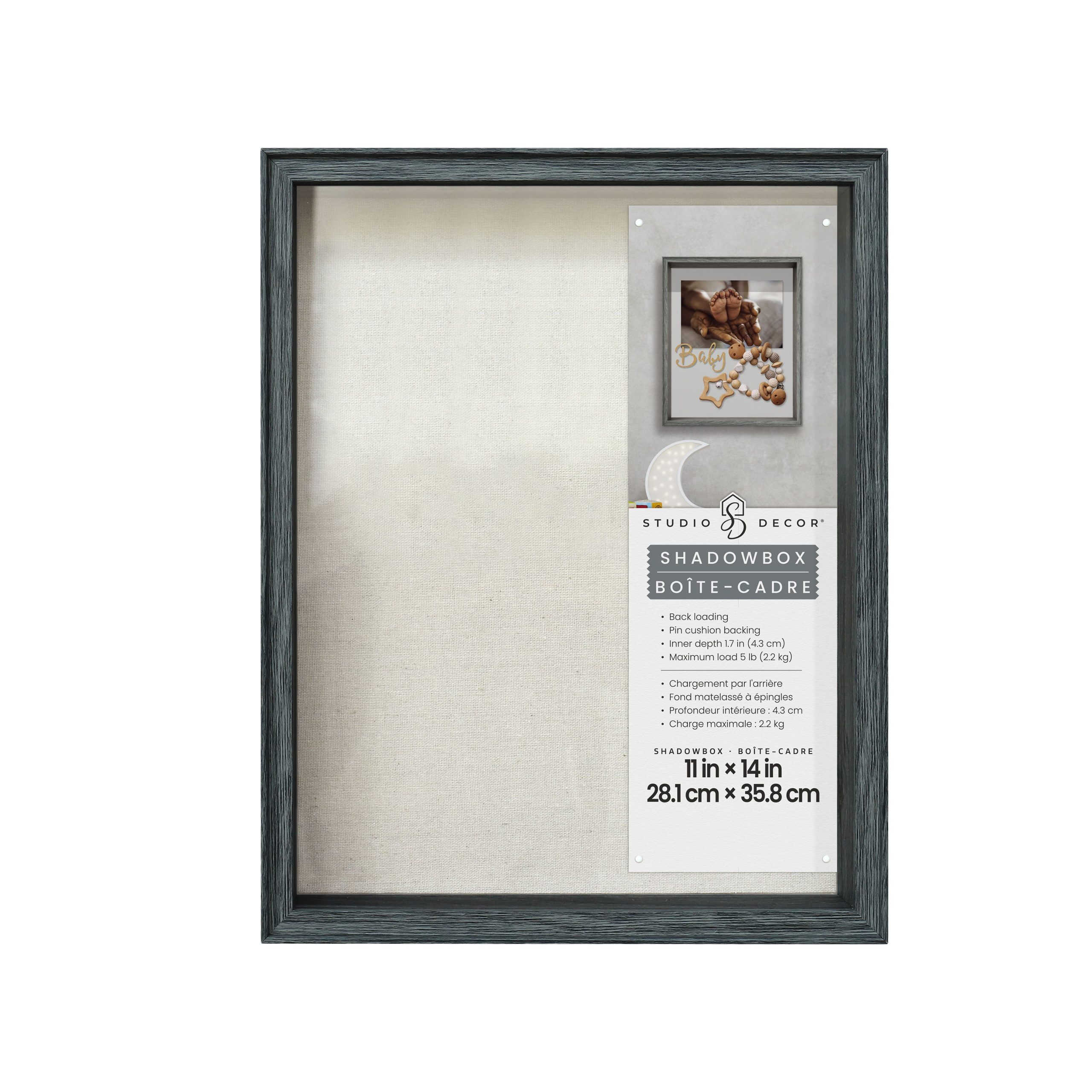 11" x 14" Gray Wood Grain Shadow Box by Studio Décor®