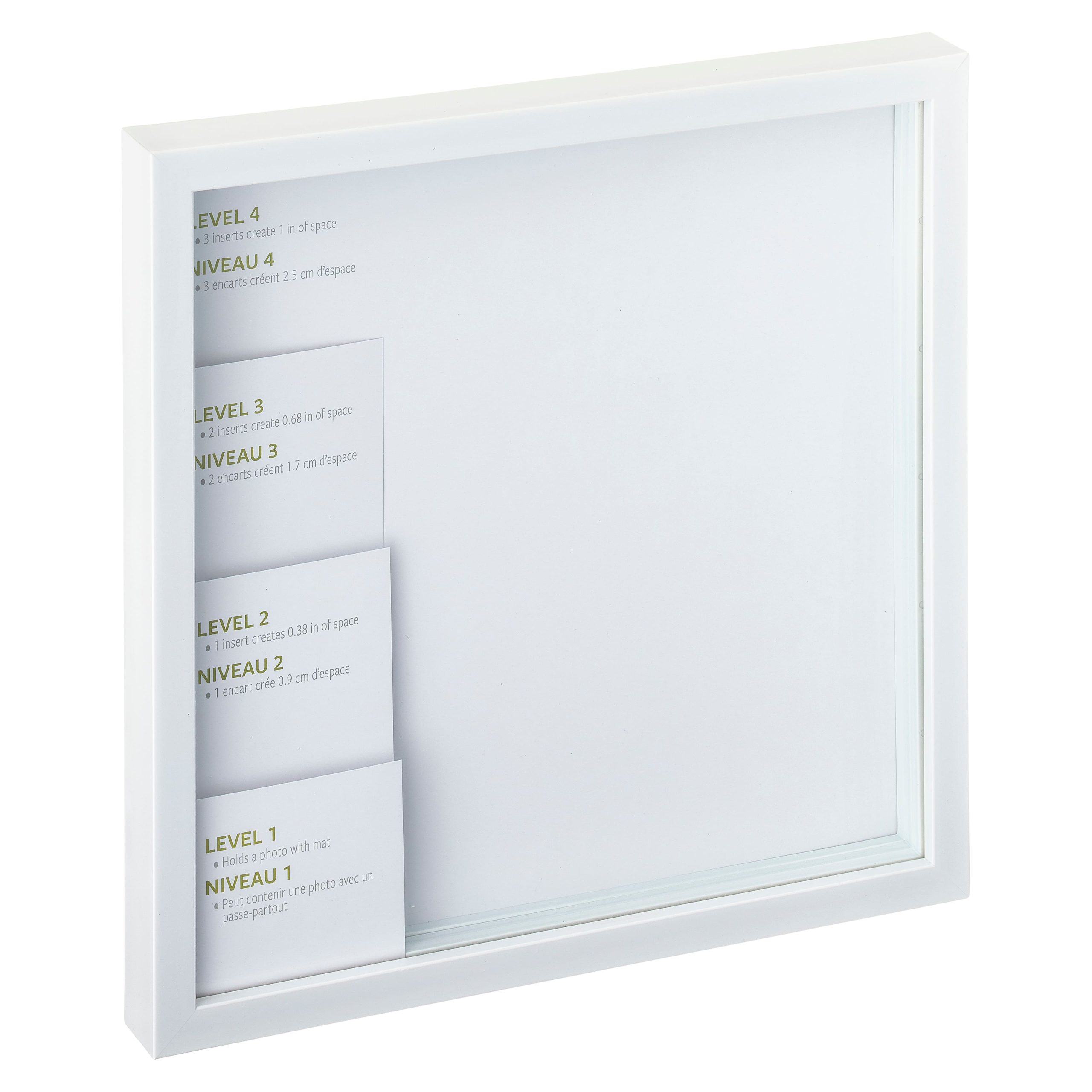 12" x 12" White Adjustable-Depth Shadow Box by Studio Décor® - Image 2
