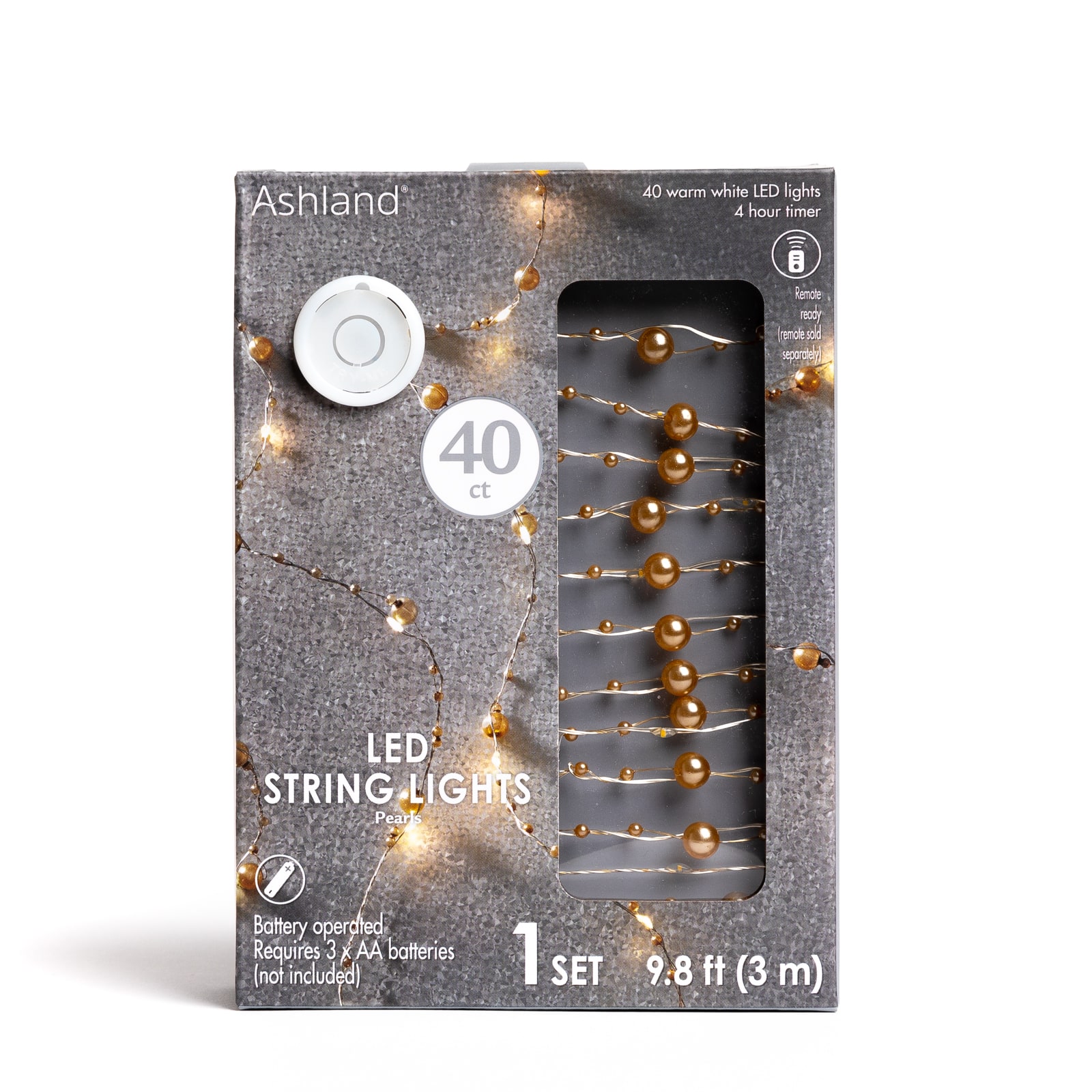 40ct. Warm White Gold Pearl LED String Lights by Ashland®