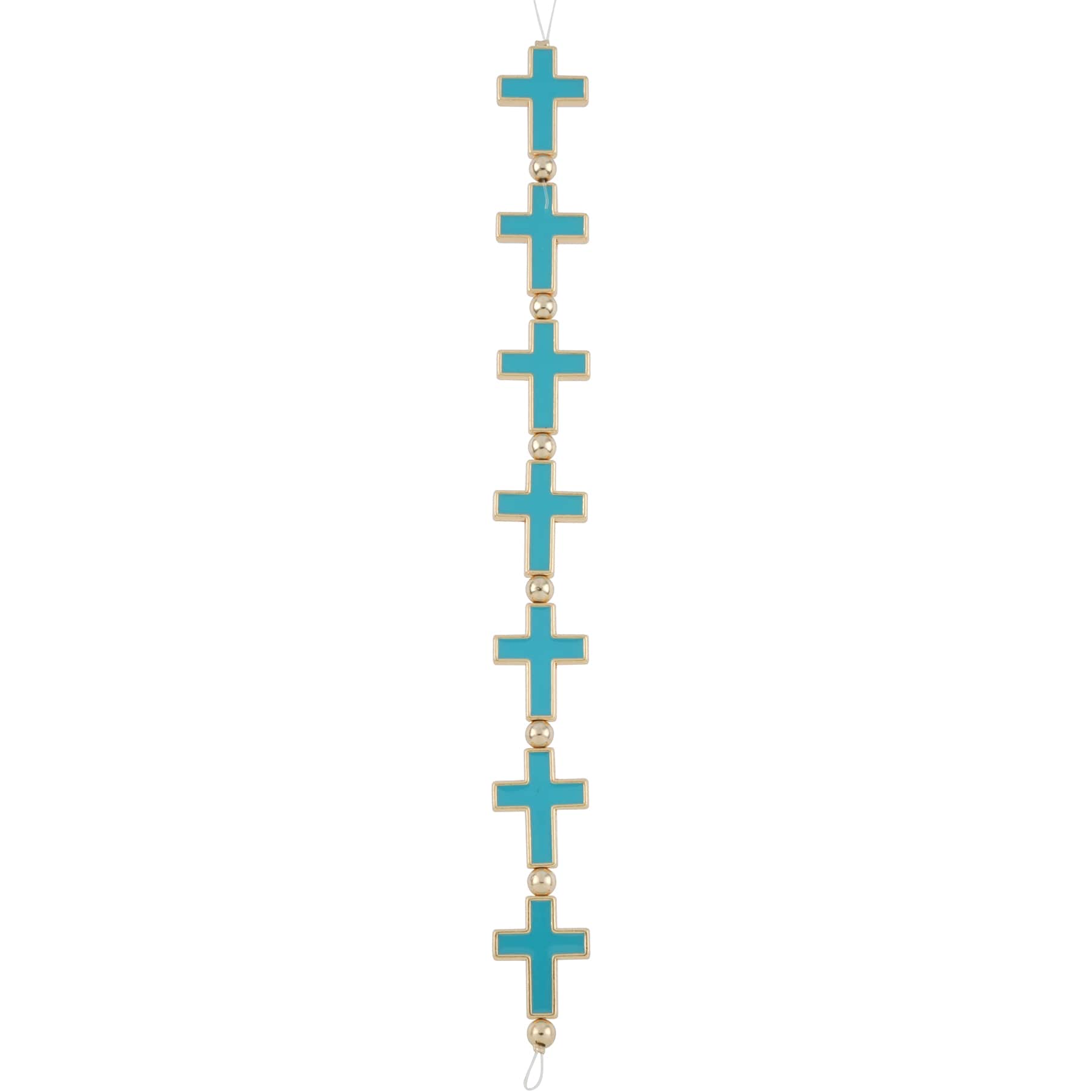 Blue Enamel Metal Cross Beads, 21mm by Bead Landing™ - Image 3