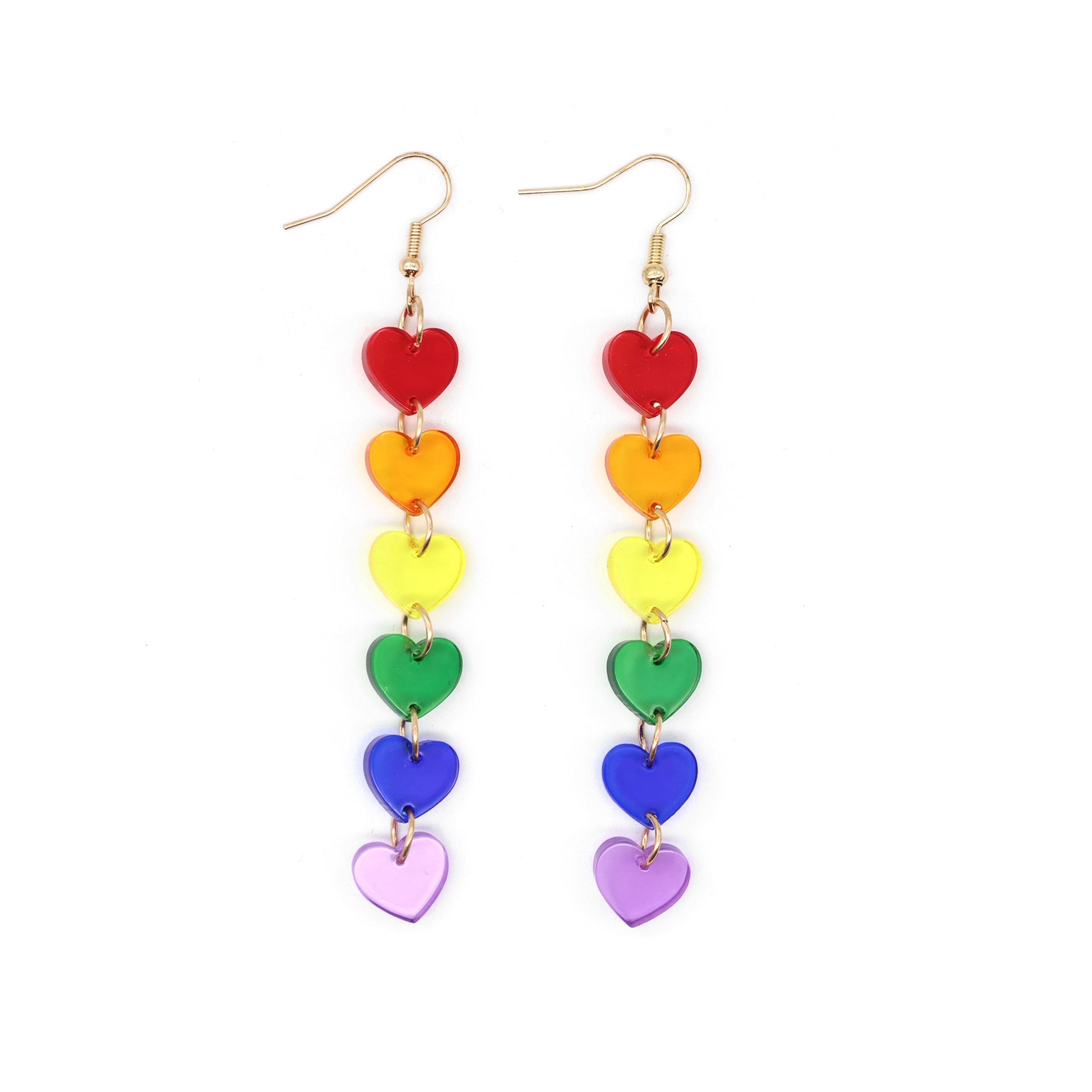 Pride Rainbow Heart Dangle Earrings by Celebrate It™