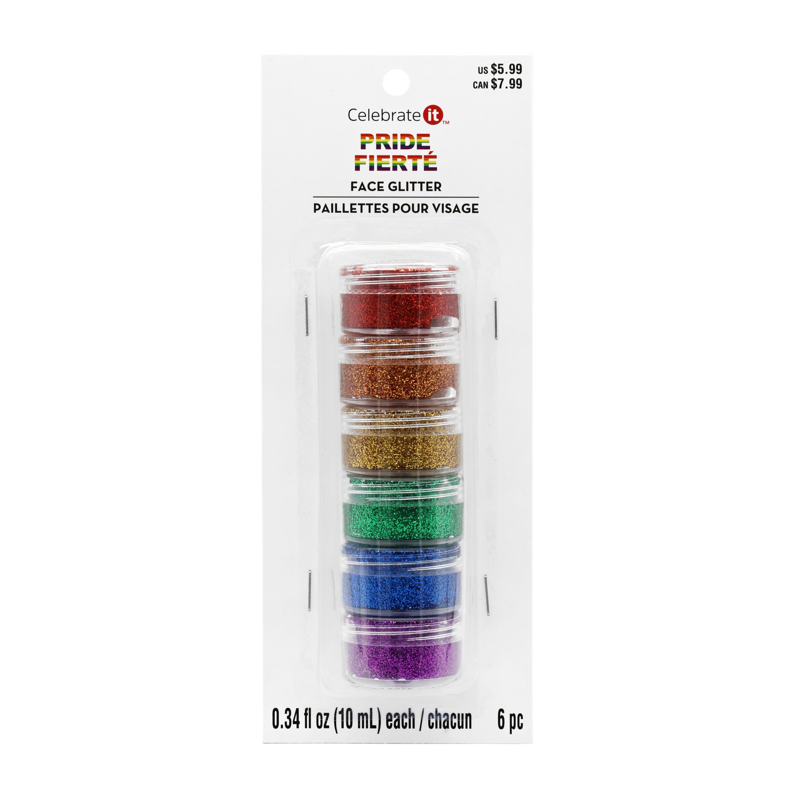 Pride Rainbow Face Glitter, 6ct. by Celebrate It™ - Image 3