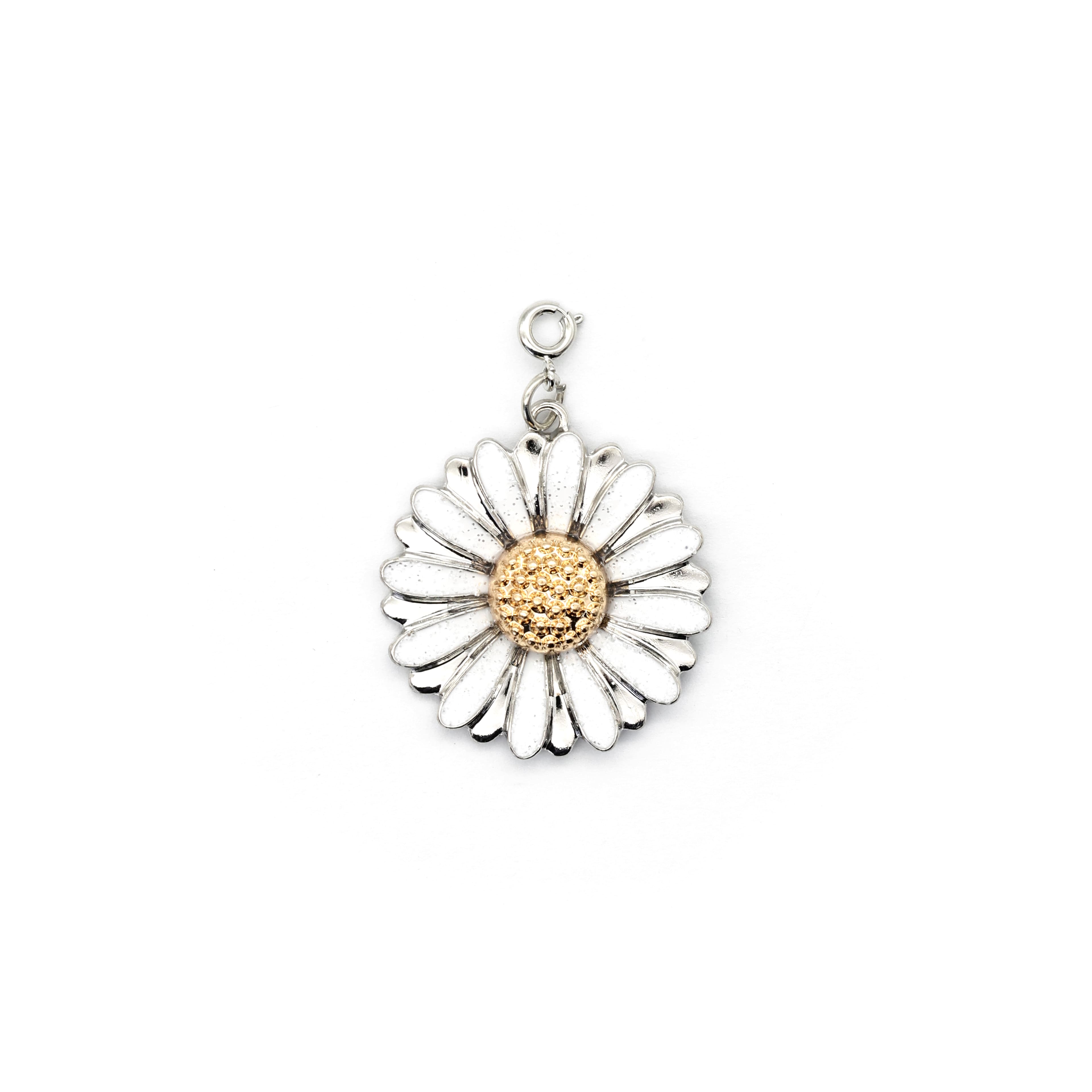 White Metal Daisy Pendant by Creatology™