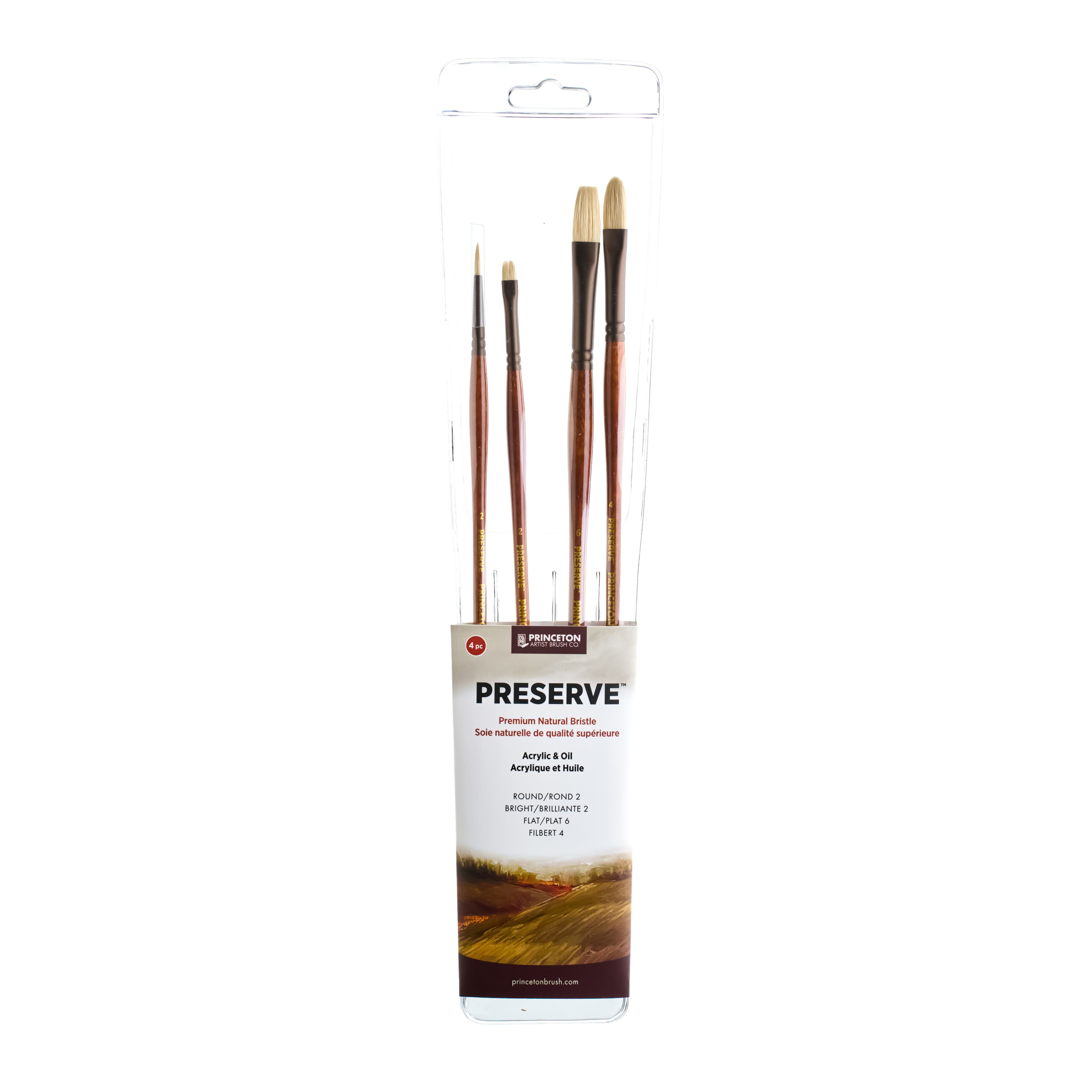 Princeton™ Preserve™ Natural Bristle Acrylic & Oil Brush Set