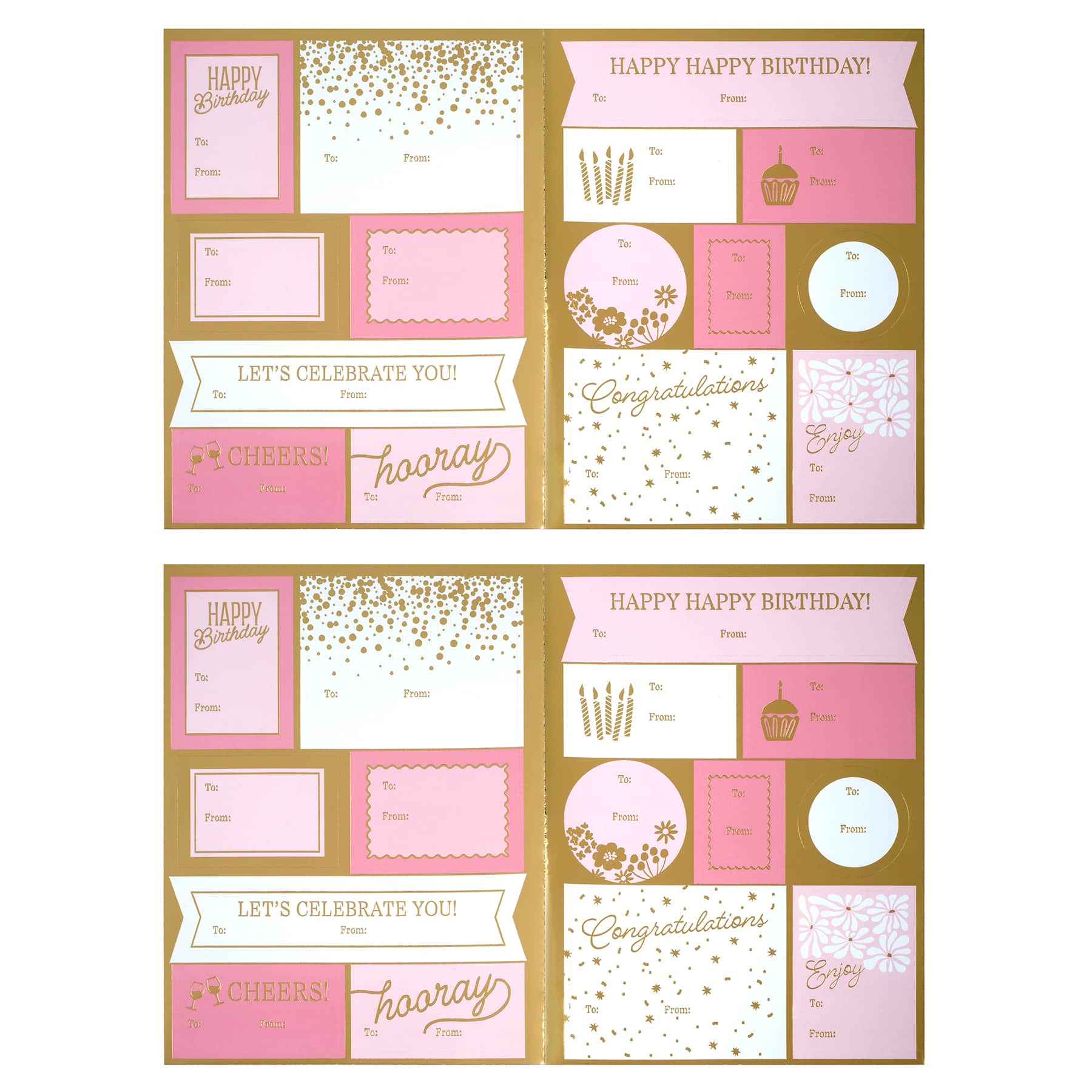 Pink & Gold Sticker Gift Tags, 30ct. by Celebrate It™
