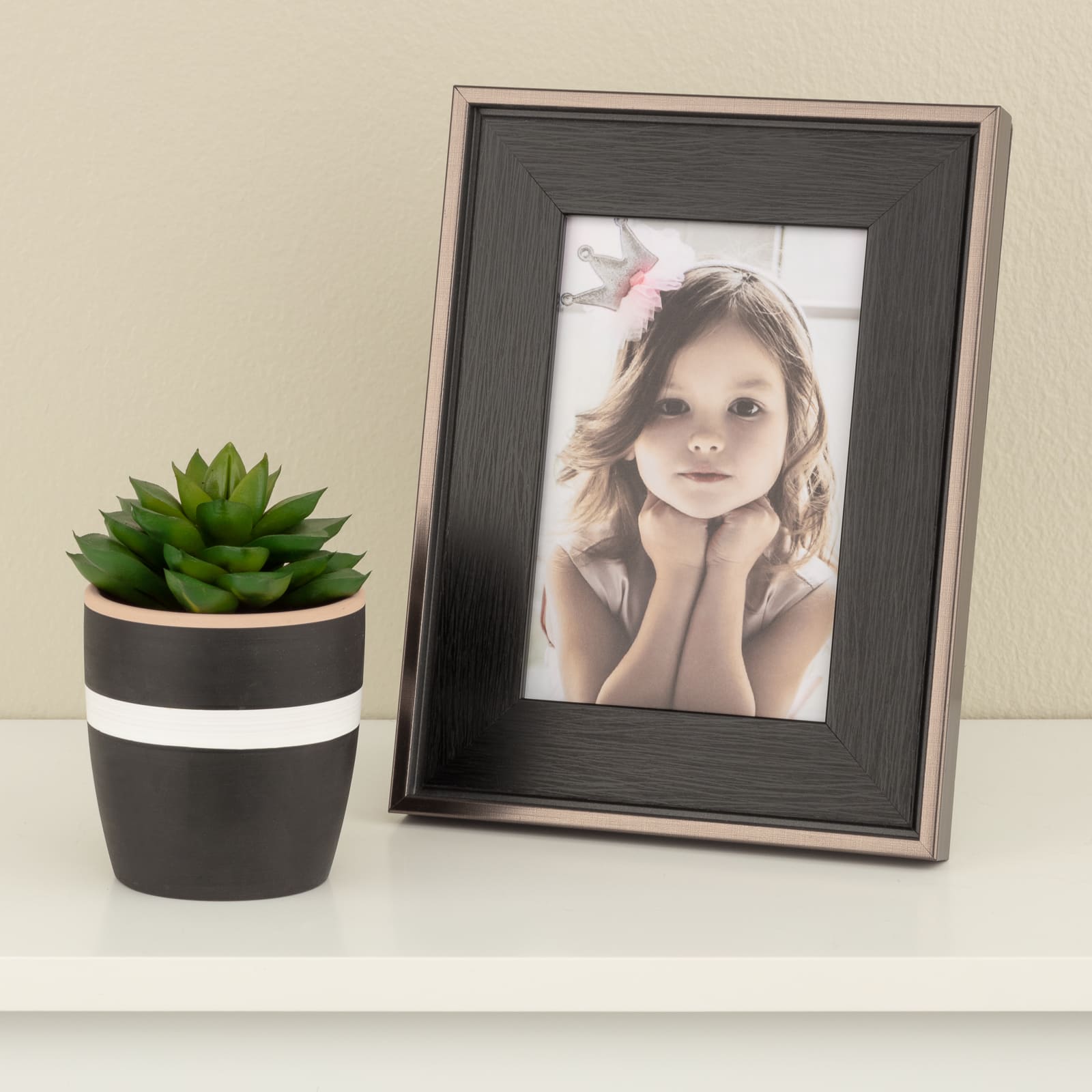 Simply Essentials™ 4" x 6" Black with Bronze Edges Frame by Studio Décor® - Image 2
