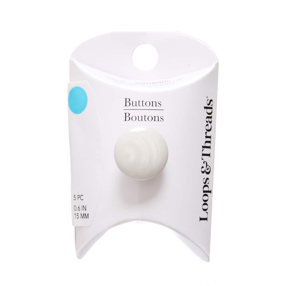 15mm Gray Radial Lines Round Shank Buttons, 5ct. by Loops & Threads®