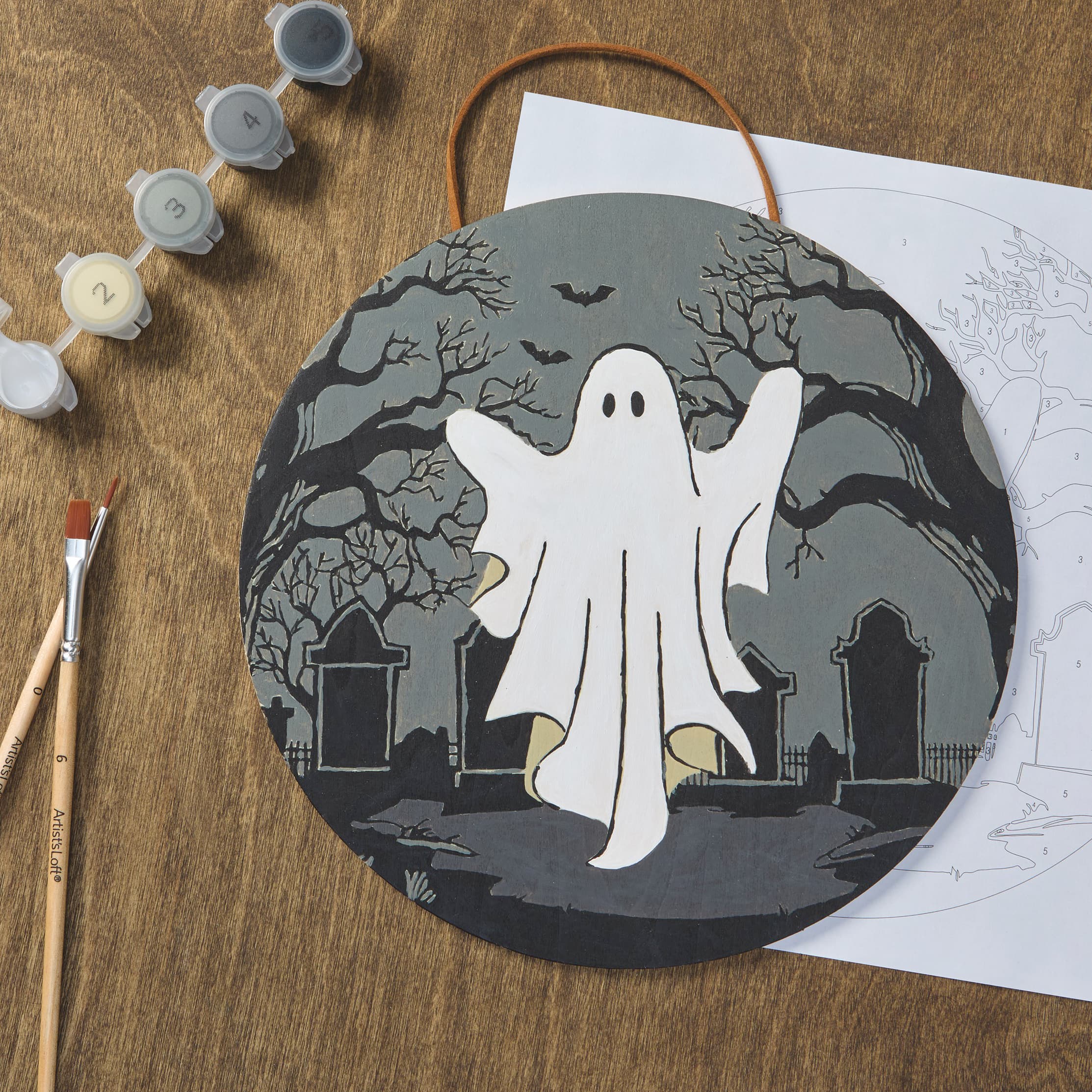 8" Ghost Paint-by-Number Plywood Surface Kit by Artist's Loft®