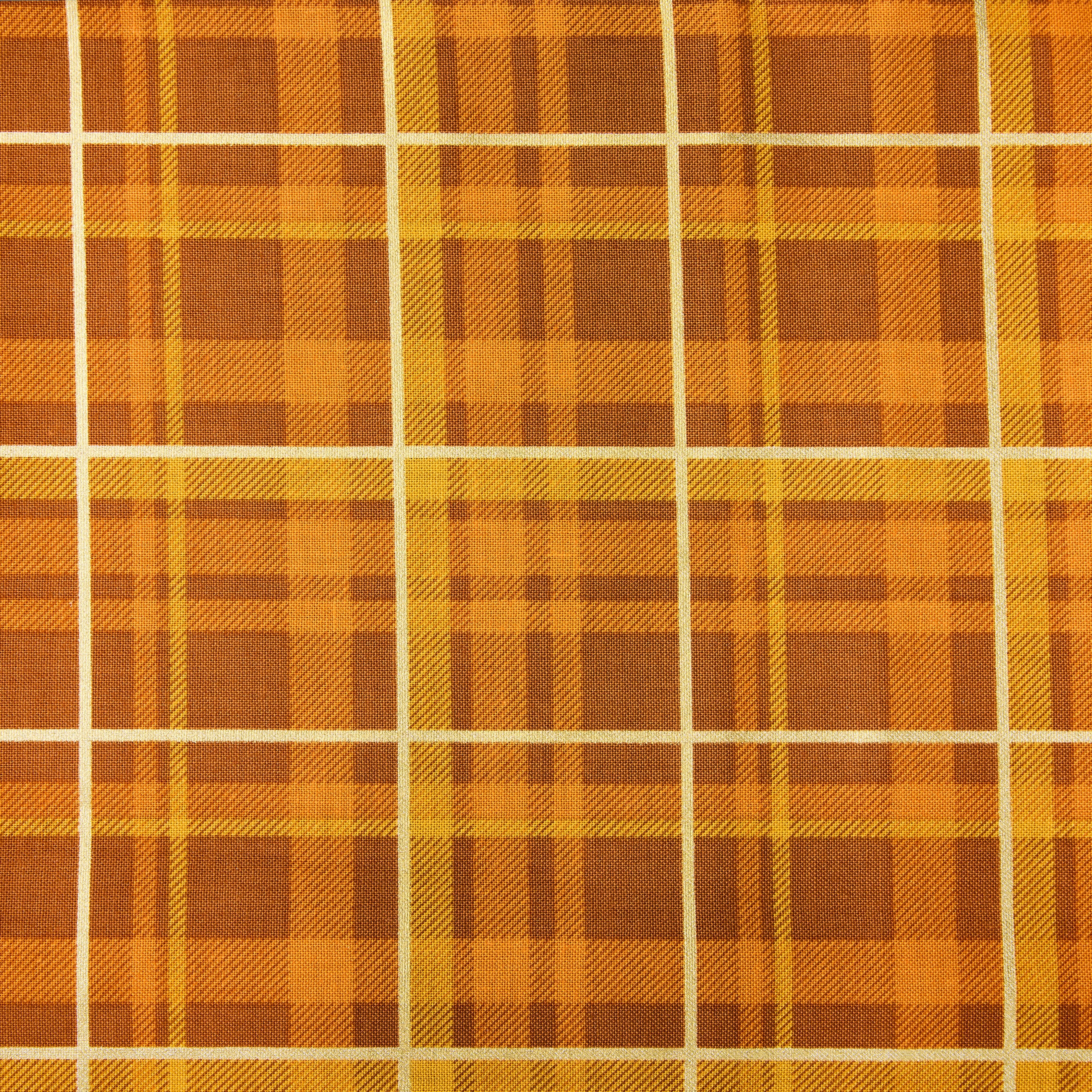 Fabric Traditions Rust Plaid Glitter Cotton Fabric