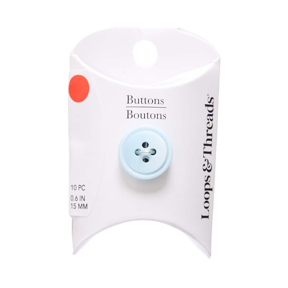 15mm Light Blue Ombre Rimmed Round Buttons, 10ct. by Loops & Threads®