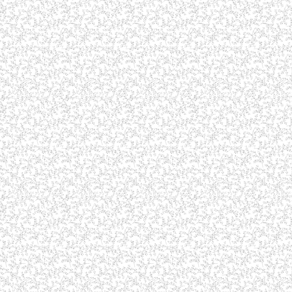 Fabric Traditions White with Gray Vines Cotton Quilting Fabric