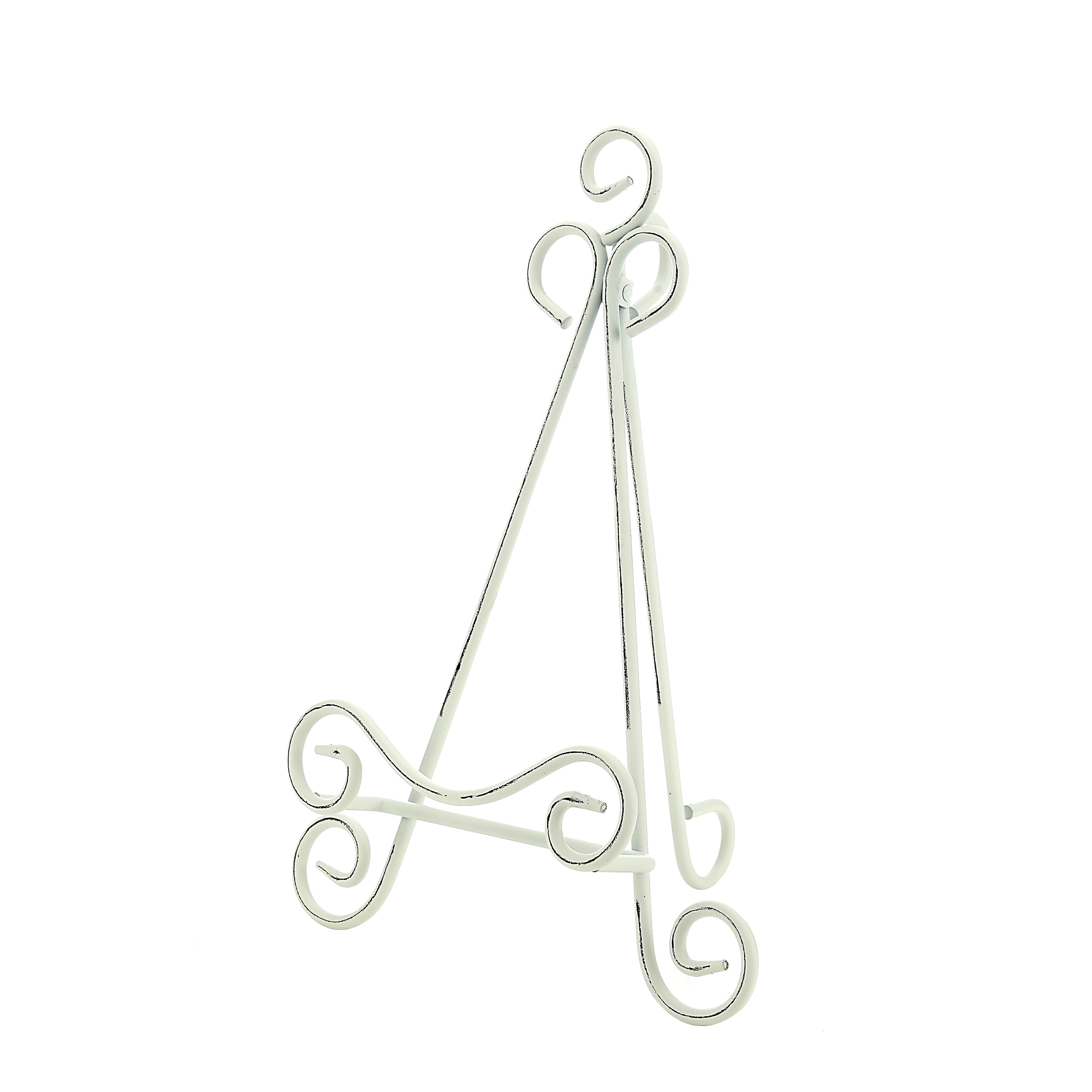 White 12" Distressed Easel Photo Stand by Studio Décor