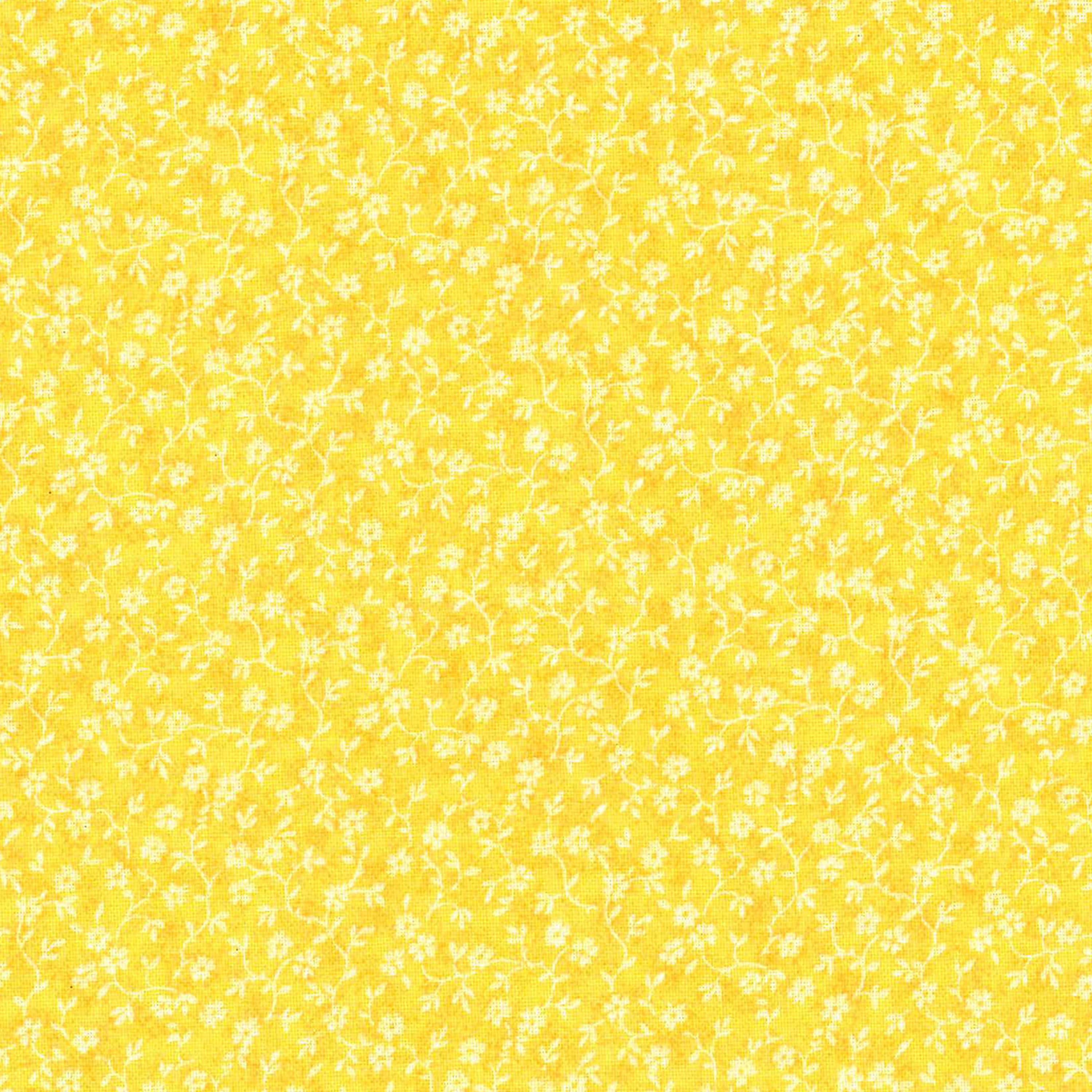 Fabric Traditions Yellow Illusions Floral Cotton Fabric
