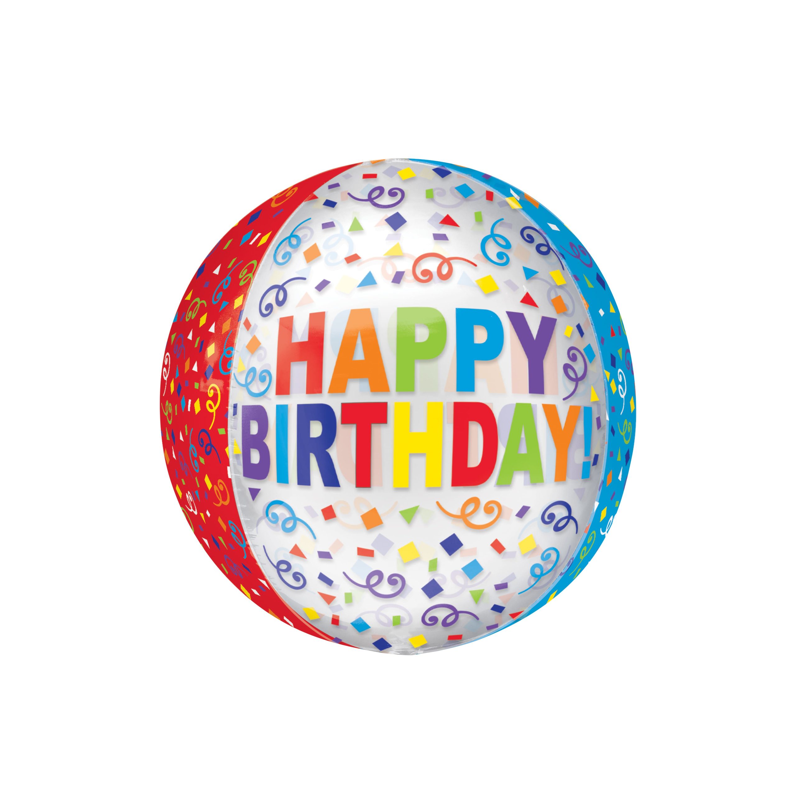 Orbz® XL™ 16" Happy Birthday Colorful Streamer Foil Balloon