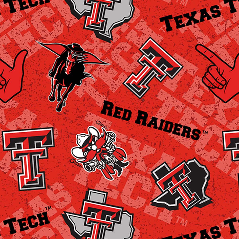 NCAA Texas Tech University Tone-on-Tone Cotton Fabric