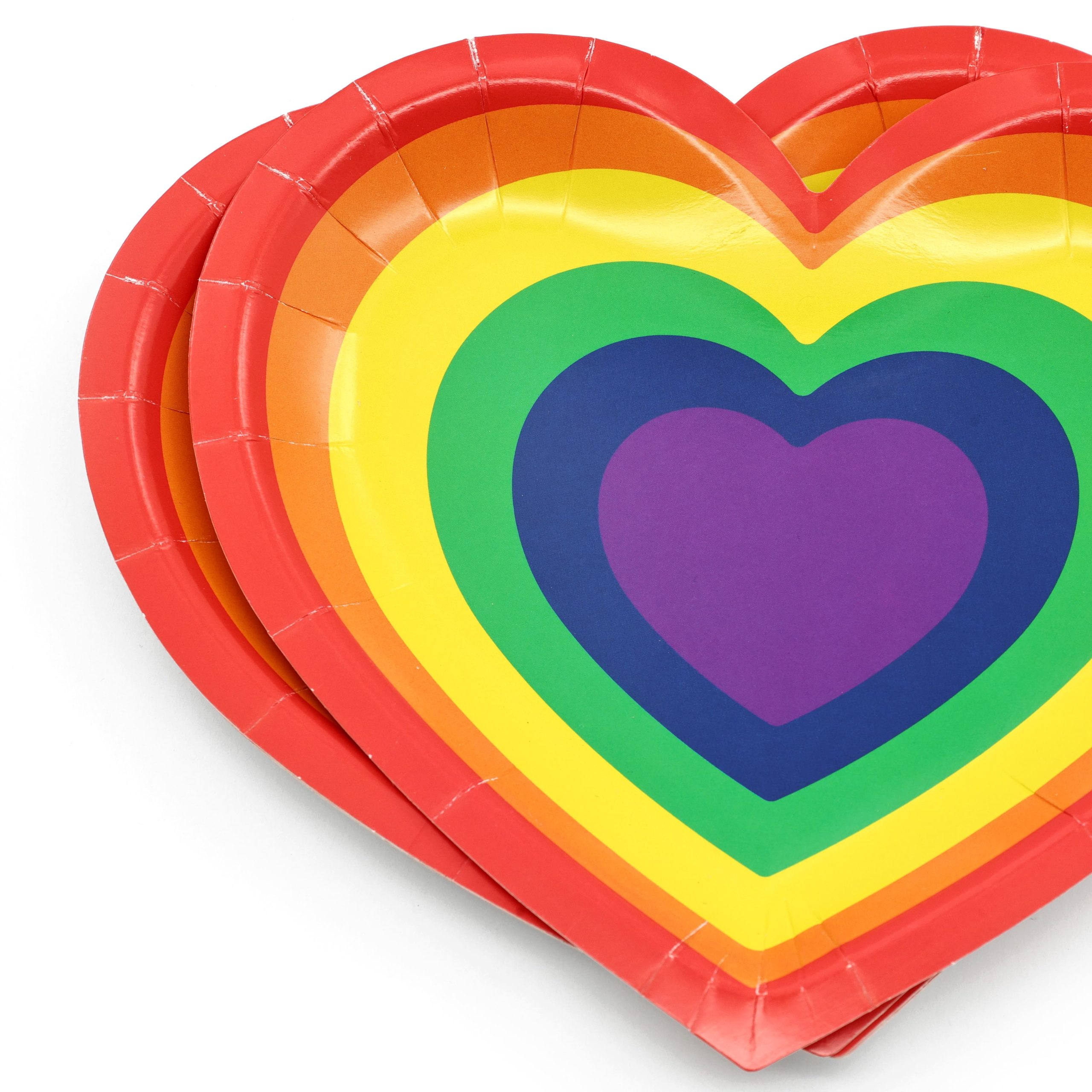 7" Pride Rainbow Paper Heart Snack Plates, 10ct. by Celebrate It™ - Image 2