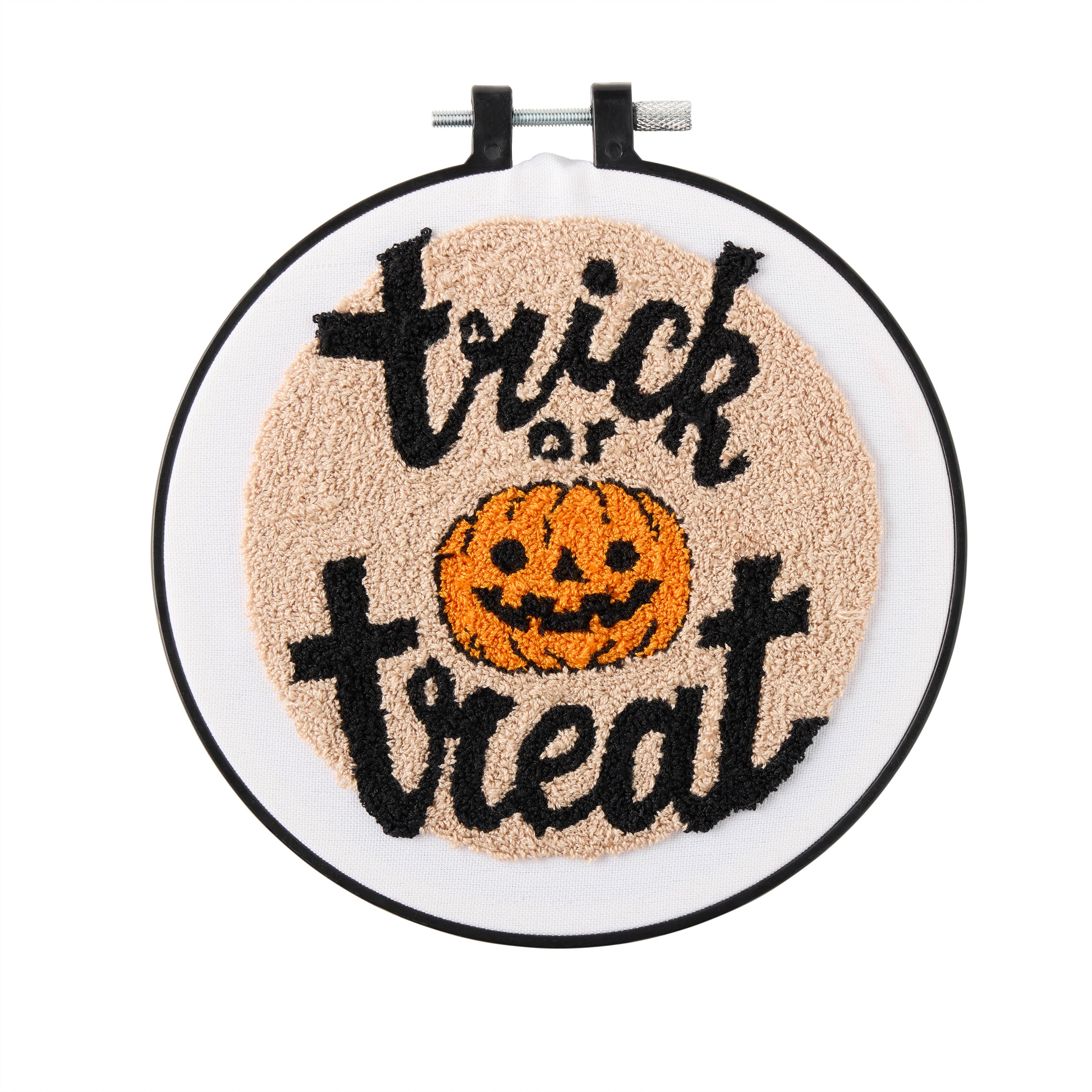 6" Jack-o'-Lantern Trick or Treat Halloween Punch Needle Kit by Loops & Threads®