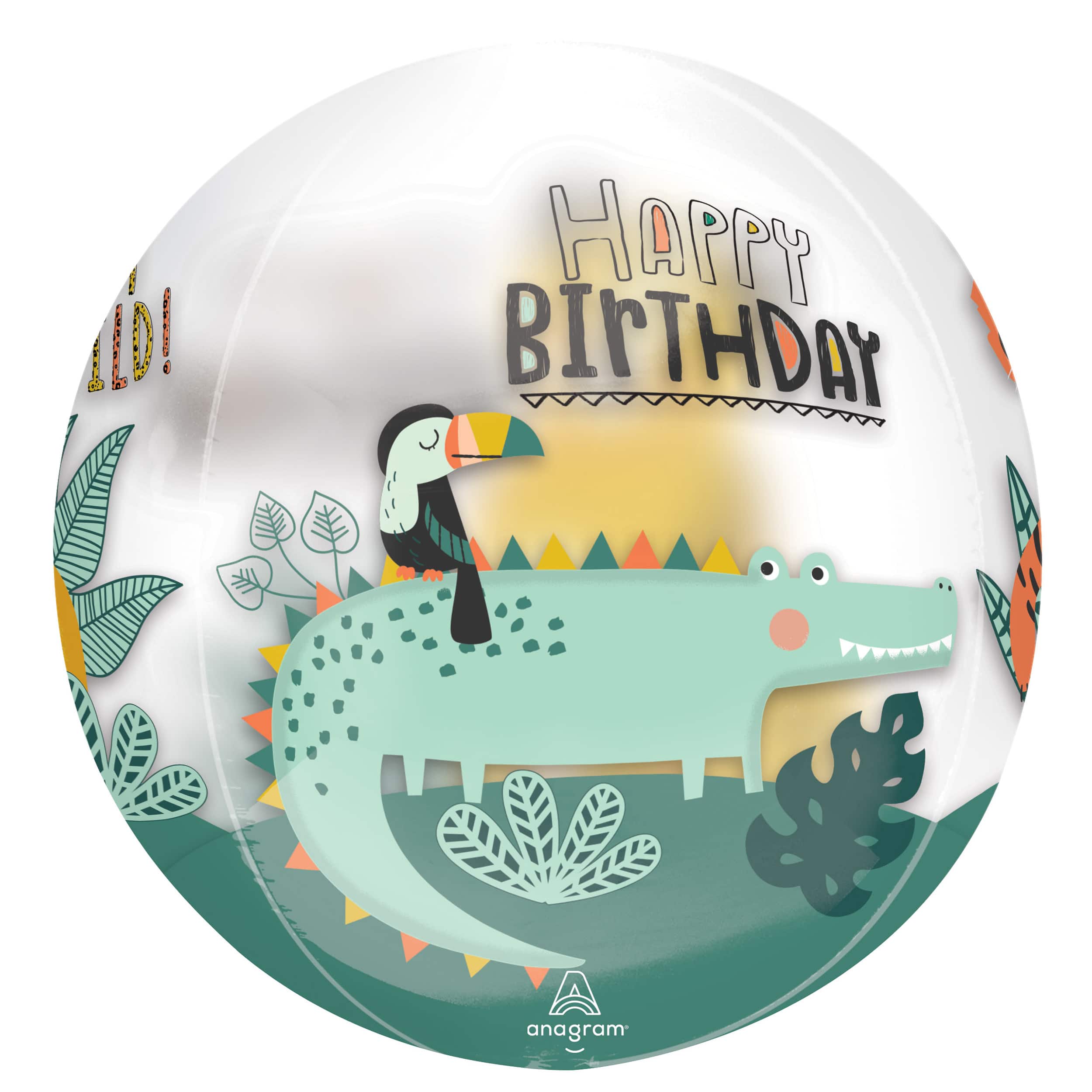 Orbz® XL™ 16" Get Wild Birthday Clear Foil Balloon - Image 2