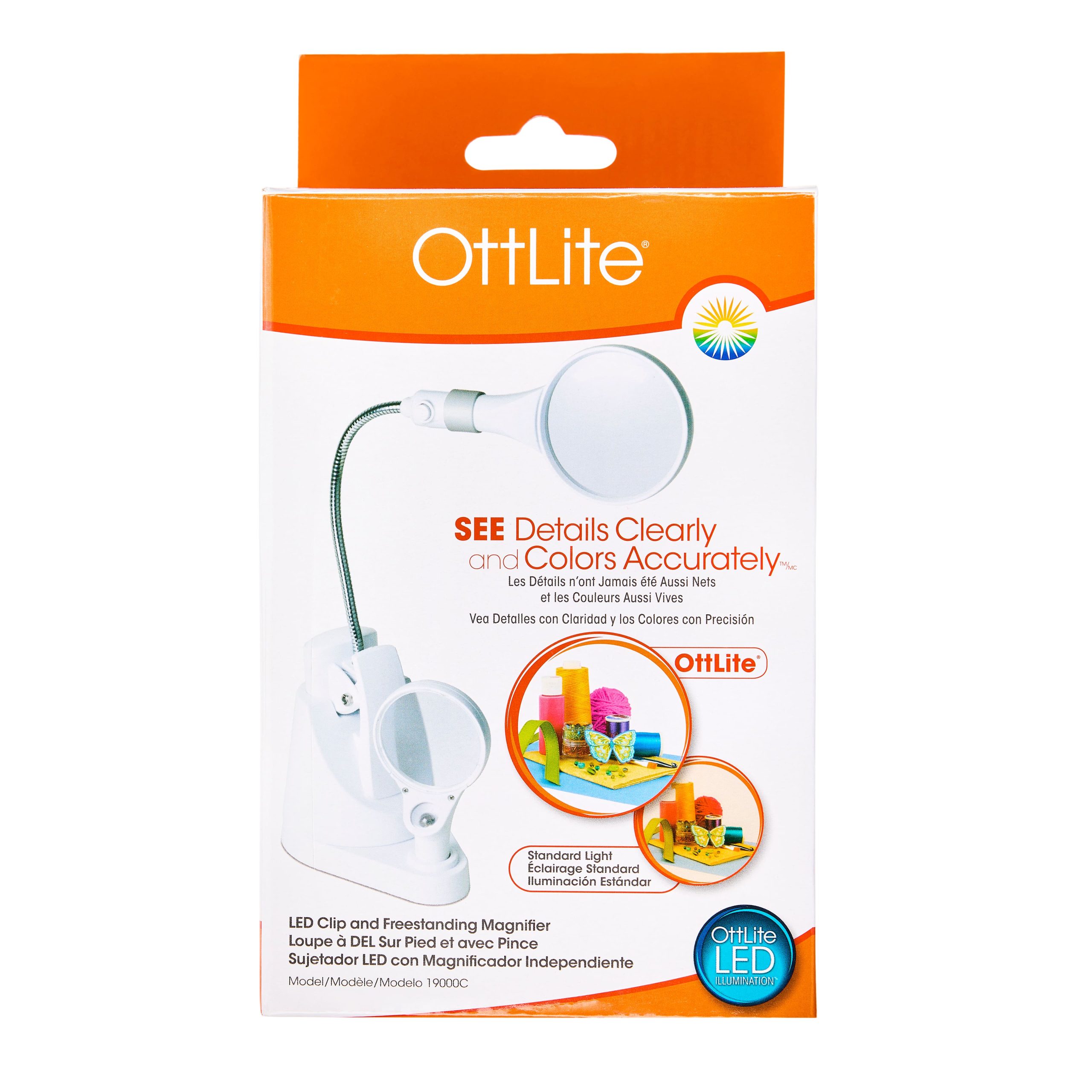 OttLite® LED Clip & Freestanding Magnifier Lamp - Image 4