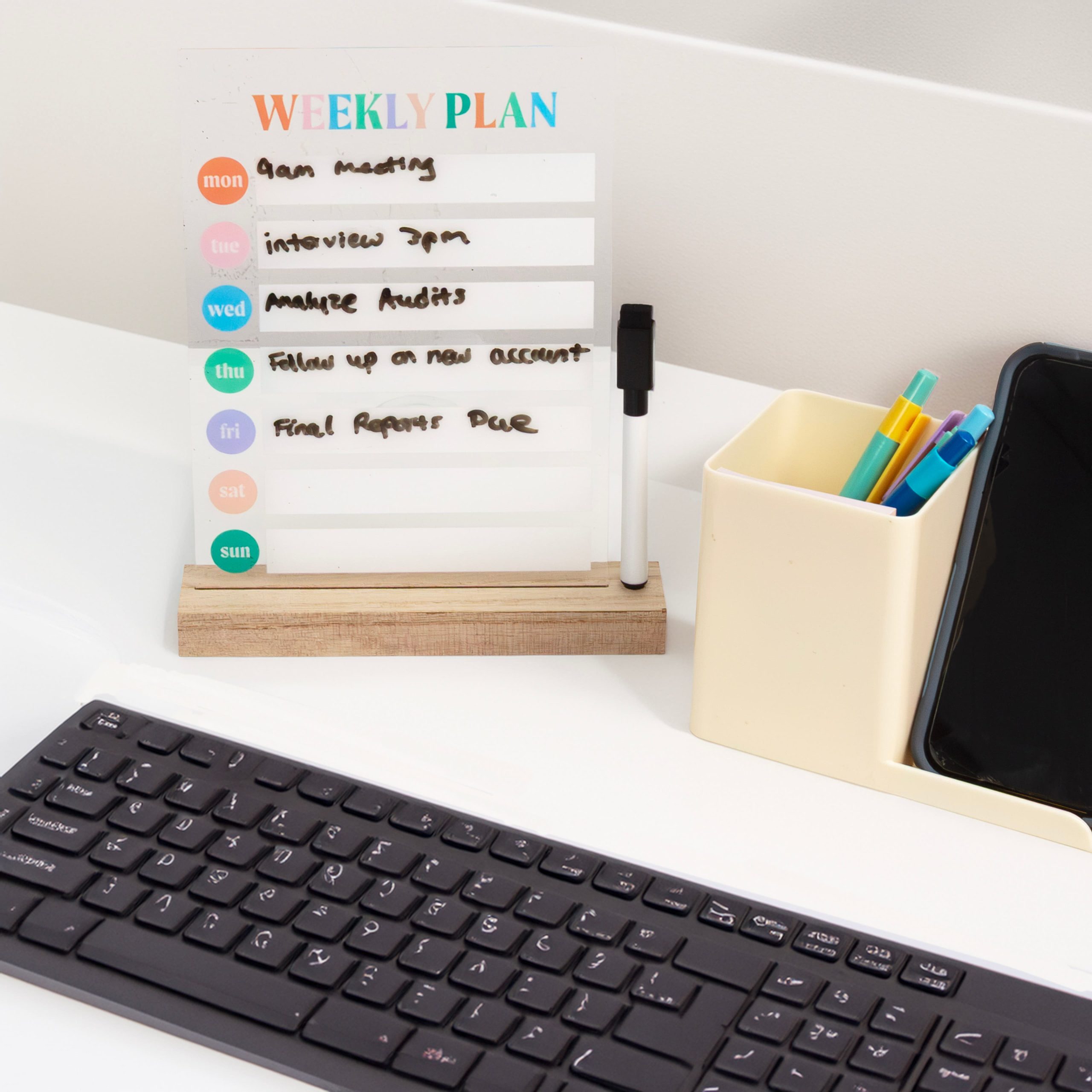 9" x 6.75" Weekly Dry Erase Planner with Marker - Image 3