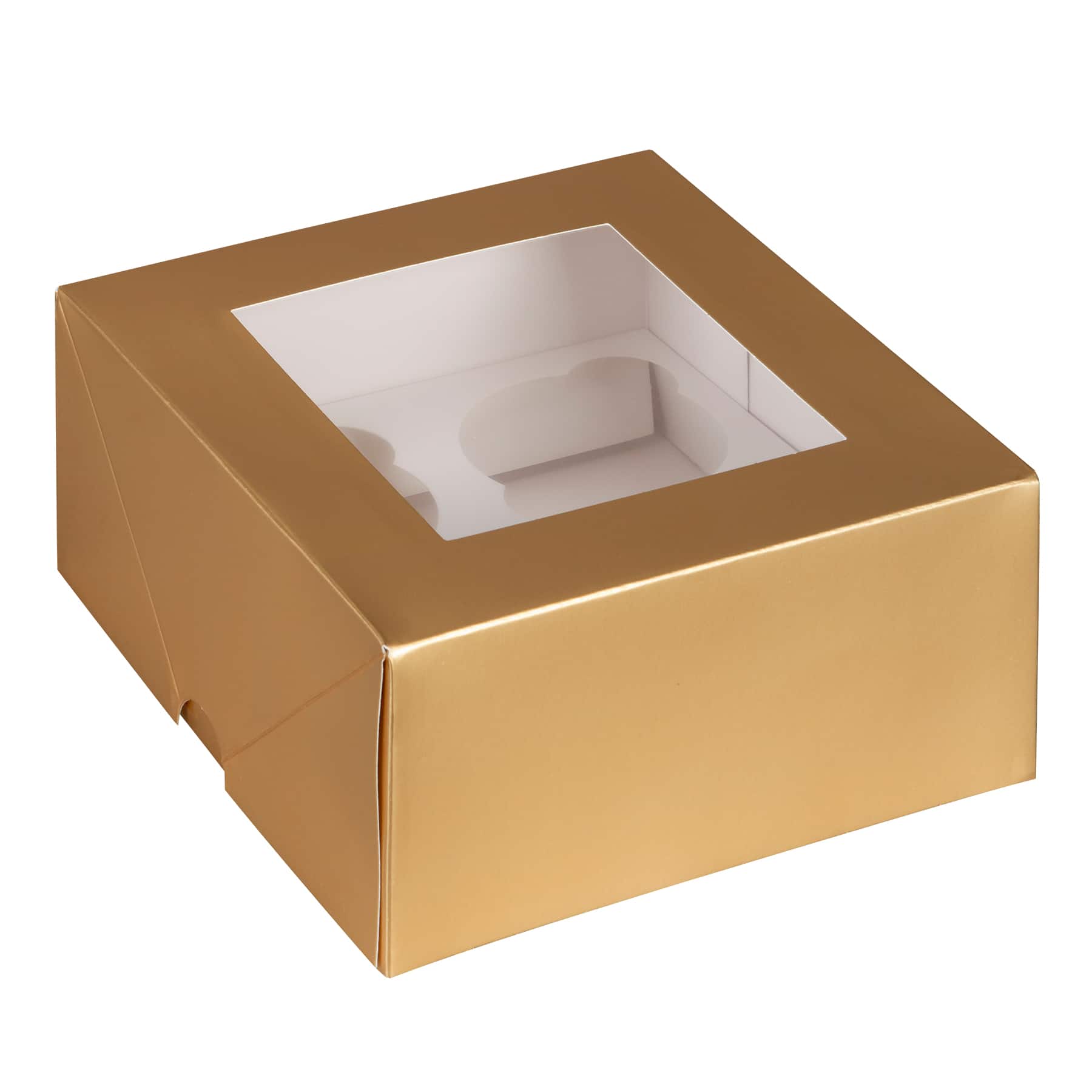 Gold Window Cupcake Treat Boxes, 3ct. by Makery™