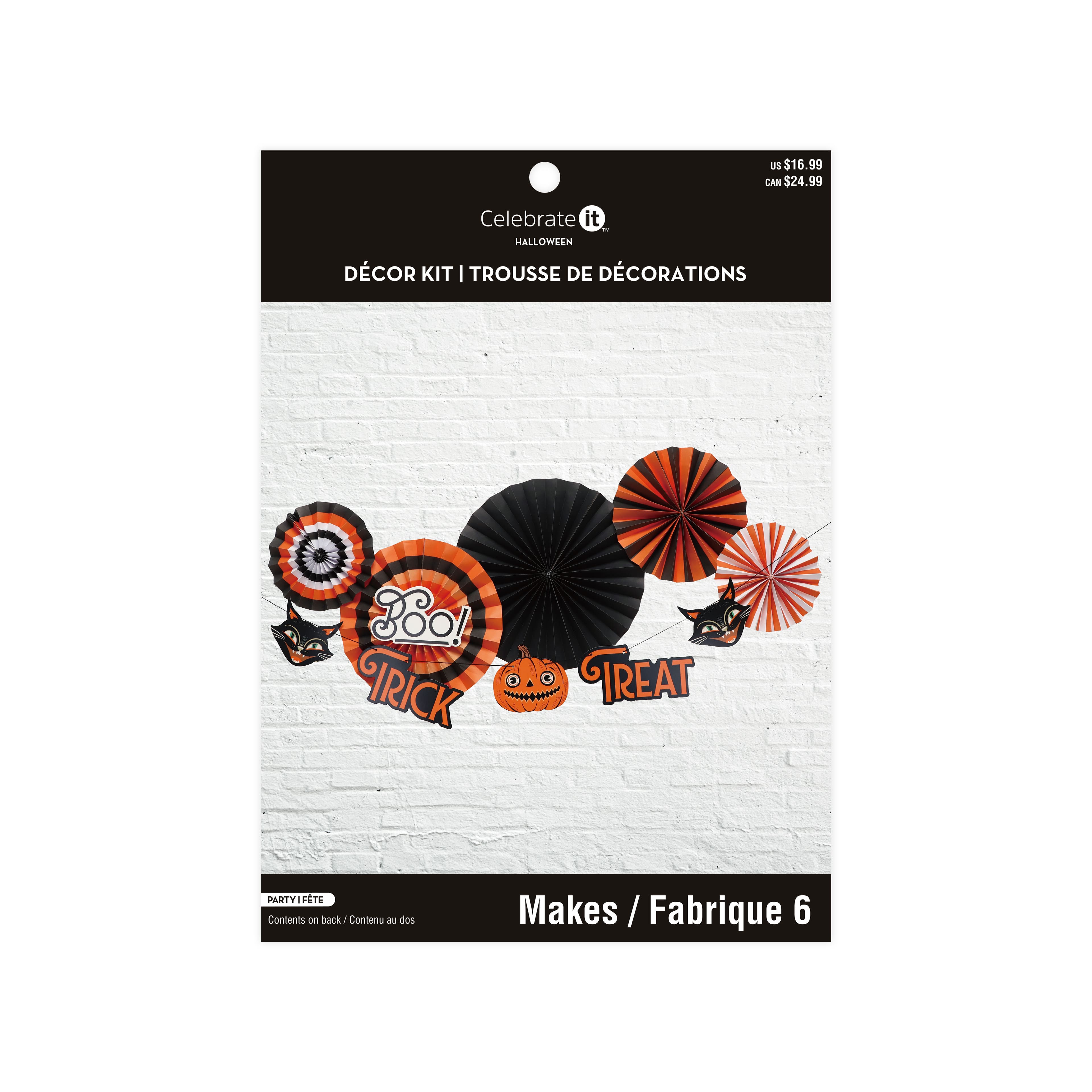 Halloween Trick Treat Paper Fan Kit by Celebrate It™