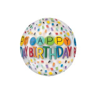 Orbz® XL™ 16" Happy Birthday Rainbow Foil Balloon