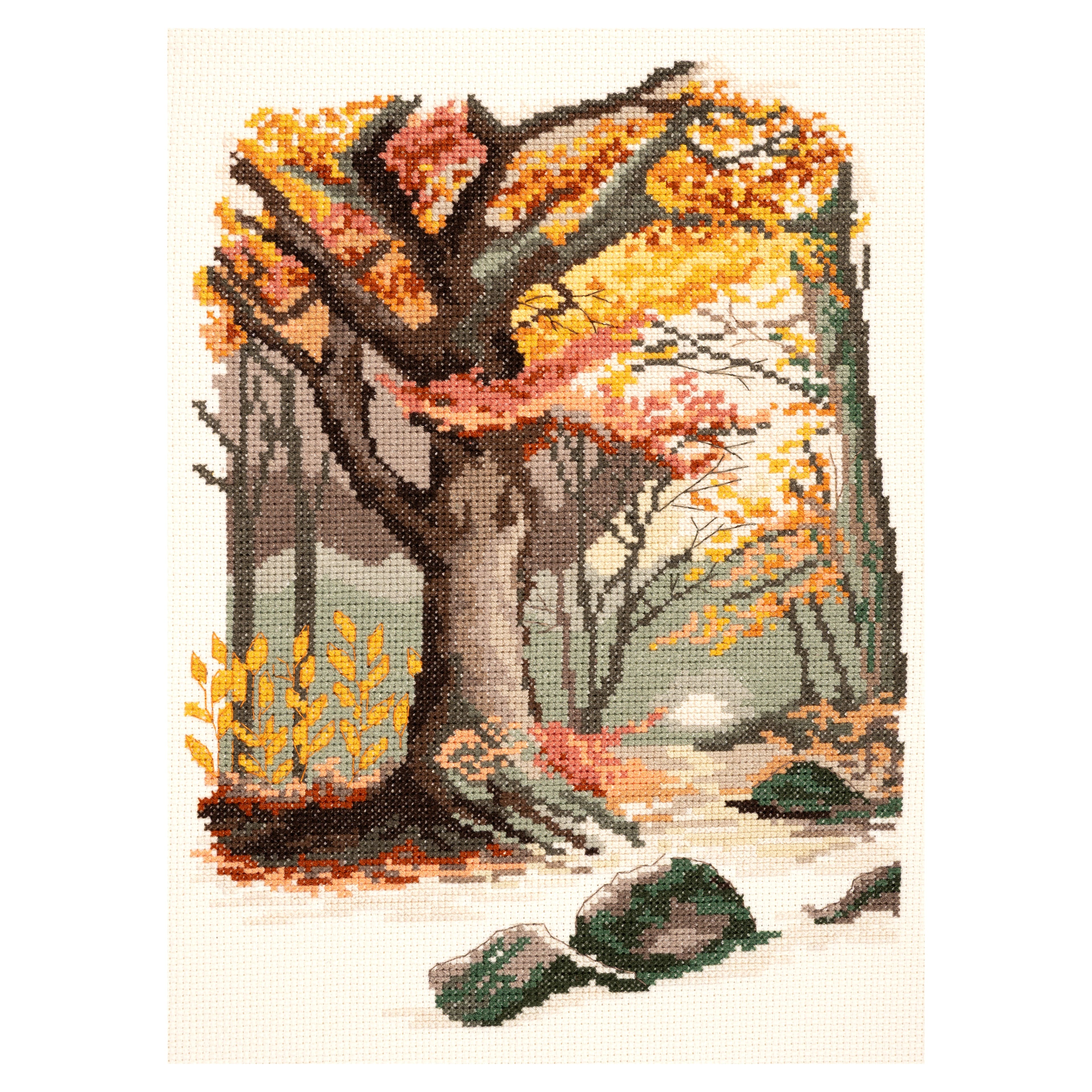 DMC® Fall Scenery Designer Collection Intermediate Cross Stitch Kit
