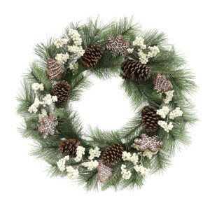 26" Gingerbread Cookies, Pine & Pinecones Wreath by Ashland®