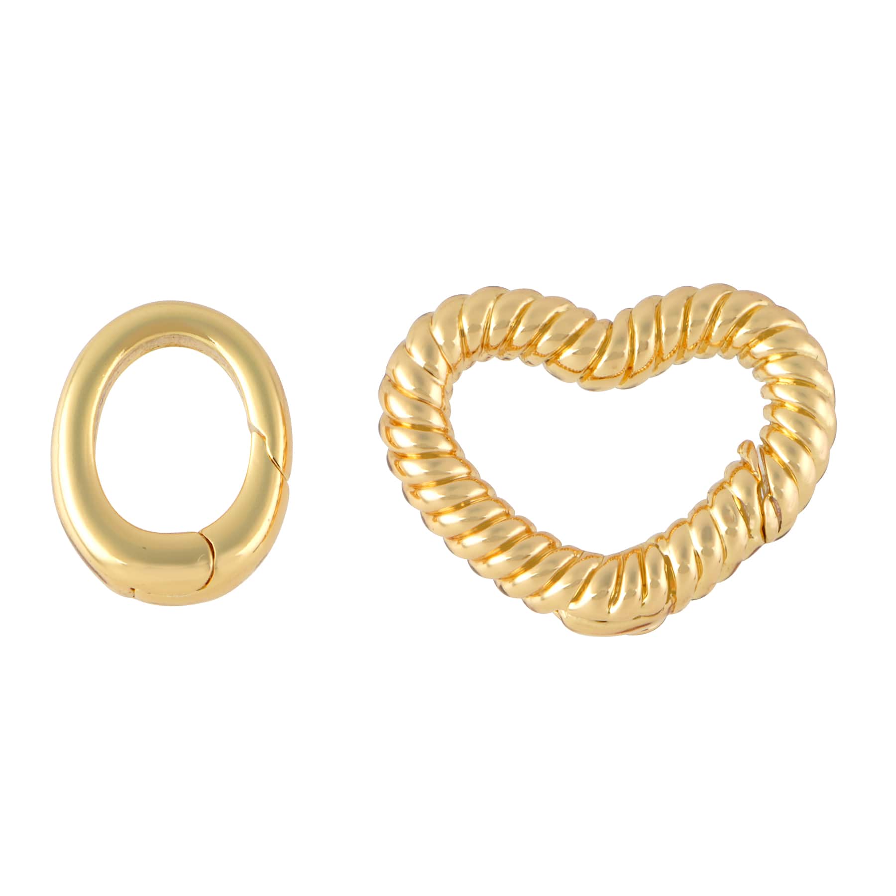 Rope-Twist Heart Metal Clasp Charm Connector Set by Bead Landing™