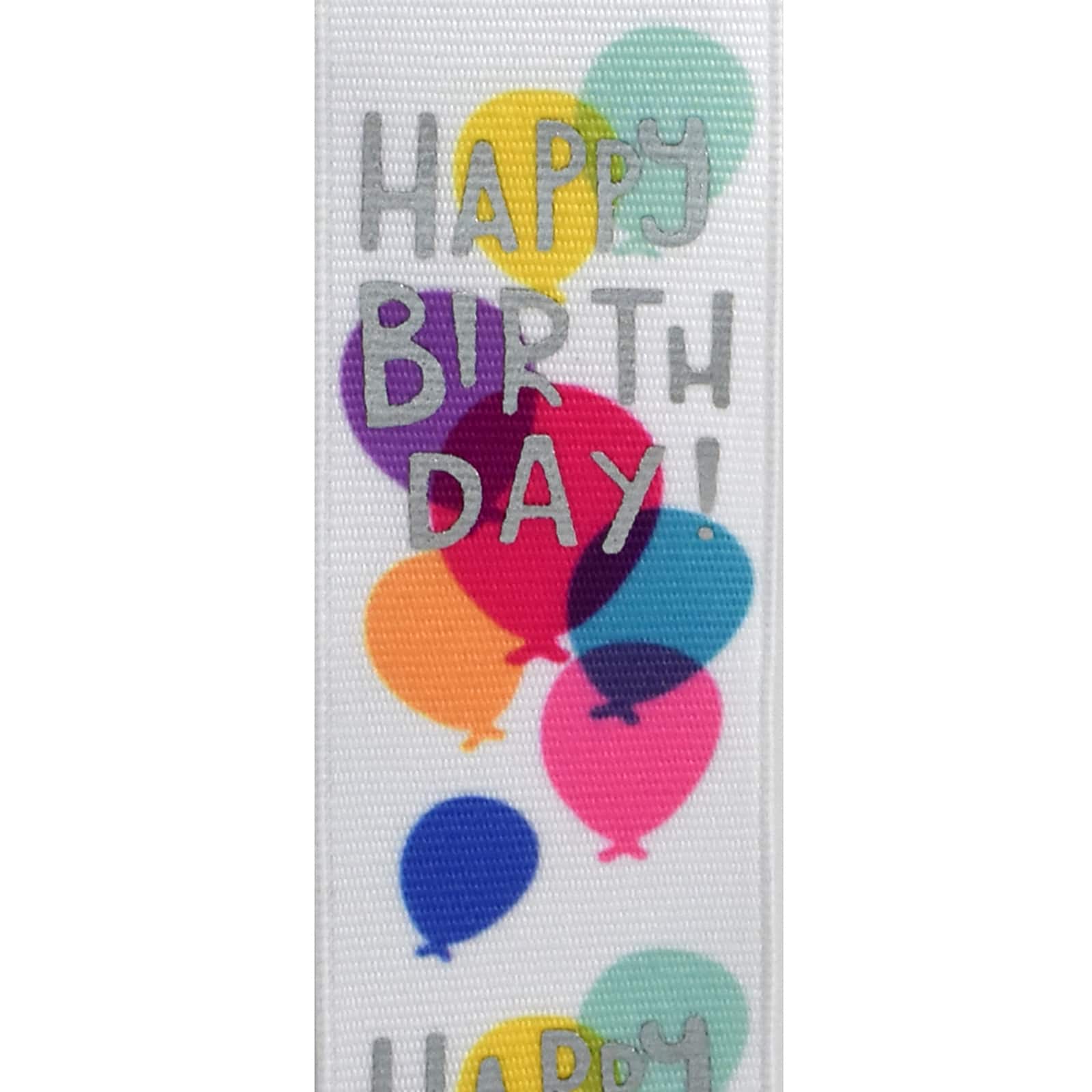1.5" x 2yd. Happy Birthday Wired Grosgrain Ribbon by Celebrate It® - Image 3
