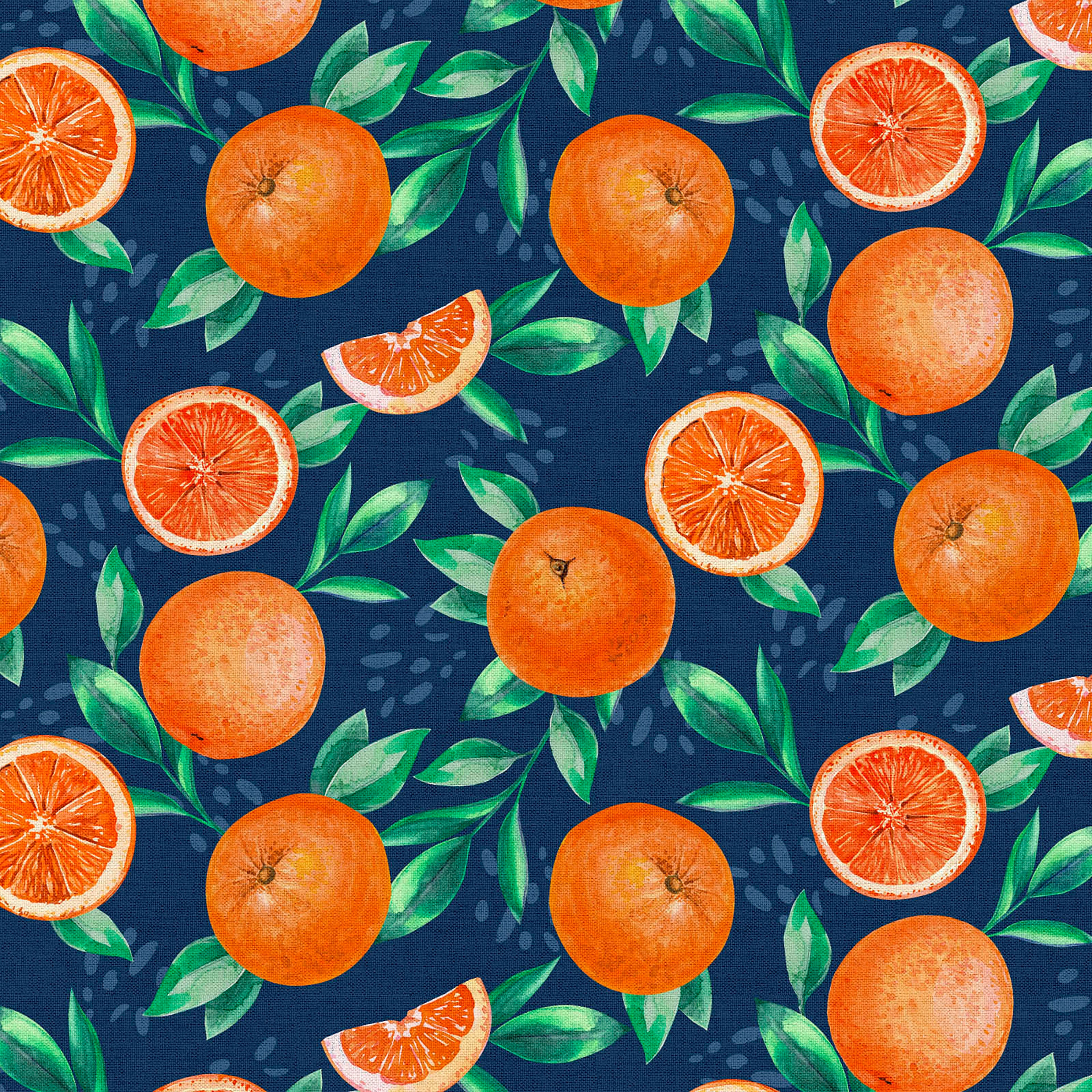 Fabric Editions Navy Orange Grove Cotton Fabric