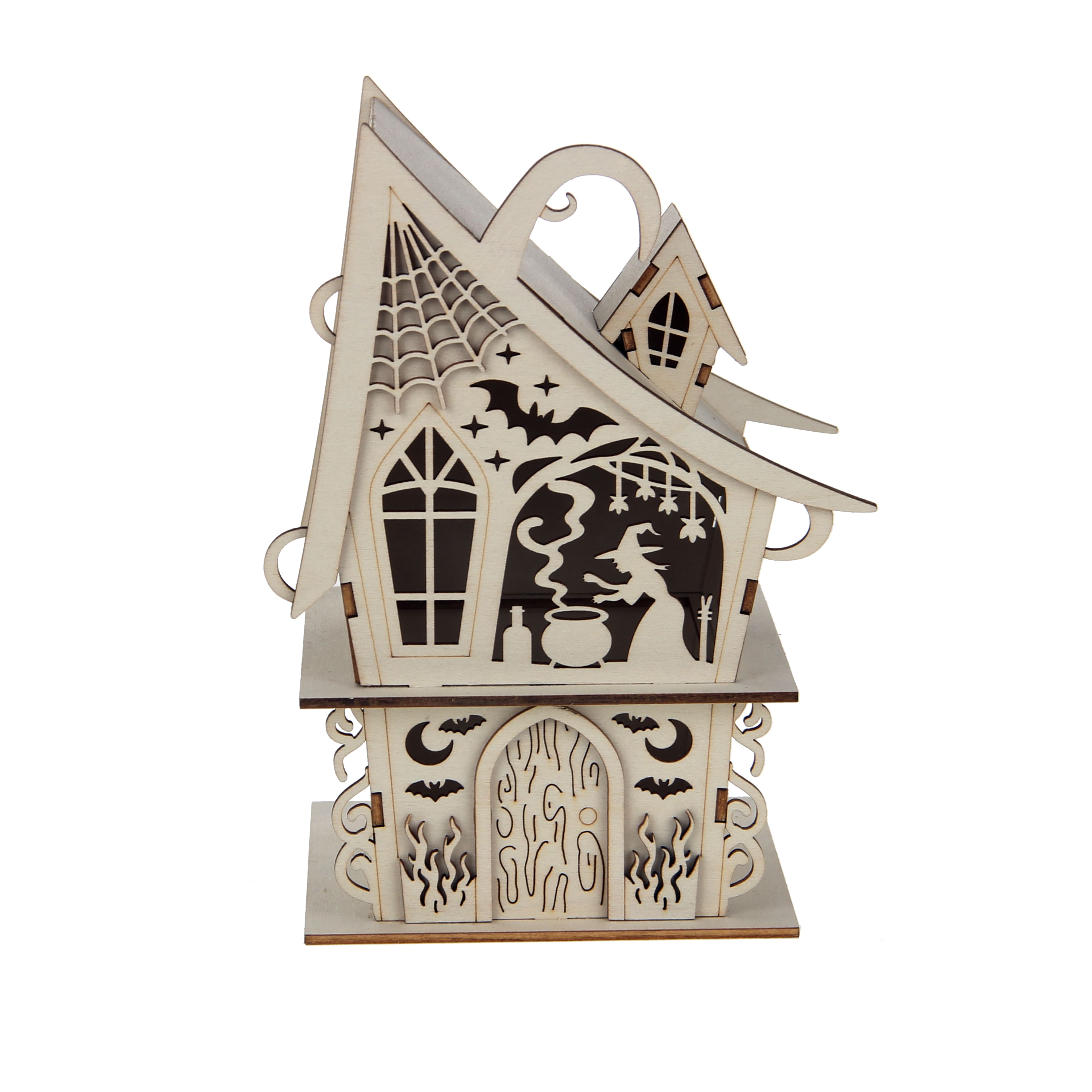7.5" Witch's Cottage DIY LED Wood Décor by Make Market®