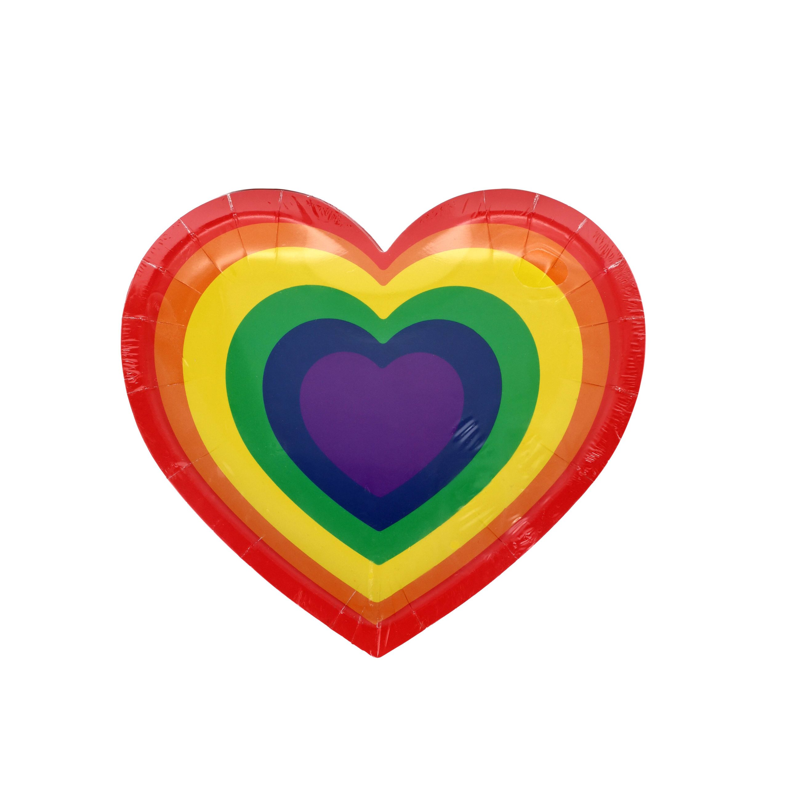 7" Pride Rainbow Paper Heart Snack Plates, 10ct. by Celebrate It™ - Image 4