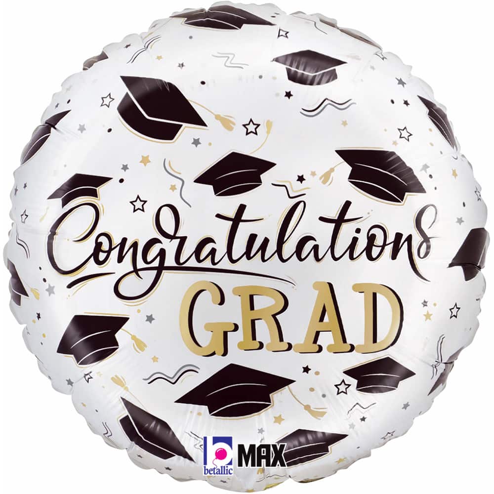 18" Congratulations Grad Caps Foil Balloon