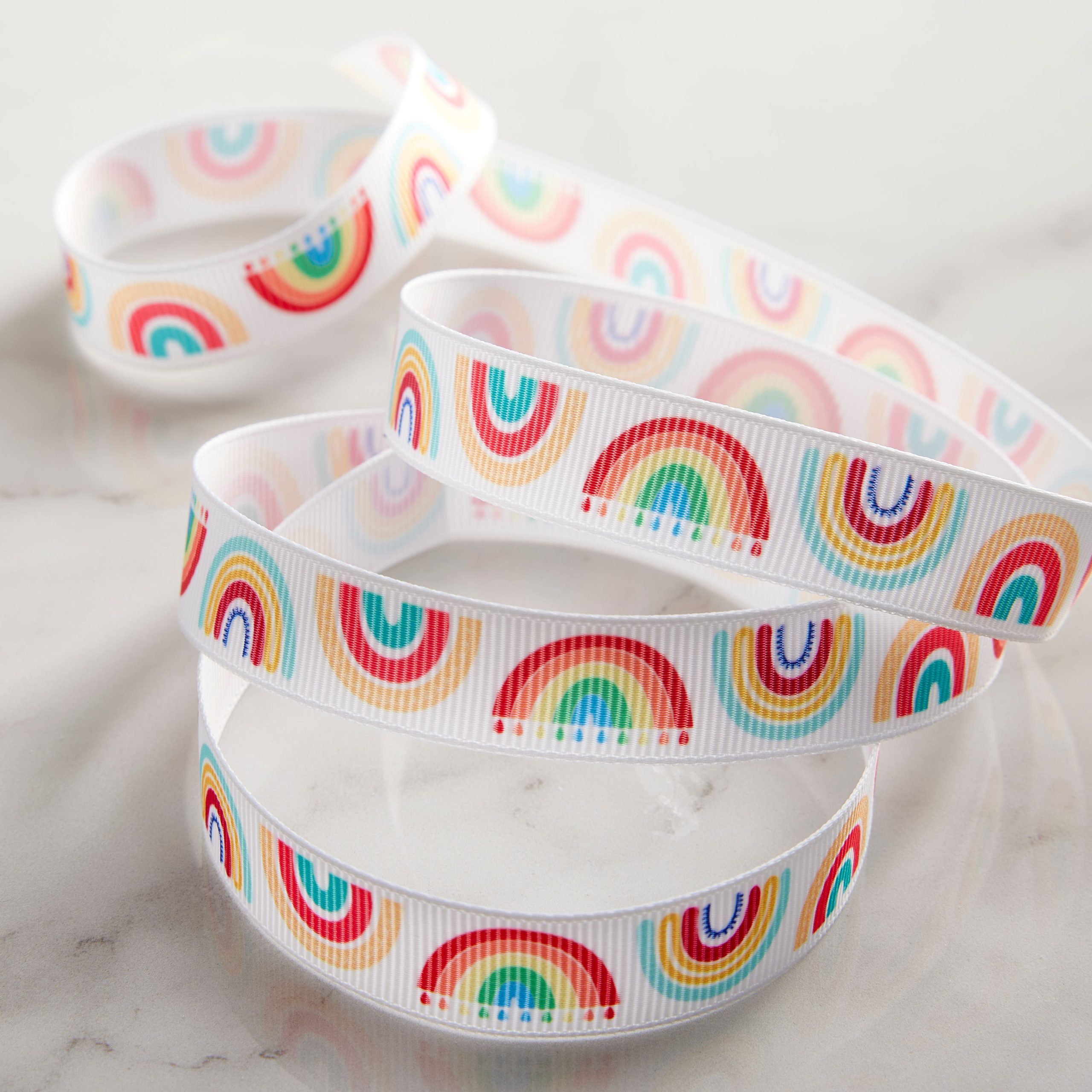 5/8'' x 7 yd. Grosgrain Rainbow Ribbon by Celebrate It® - Image 2