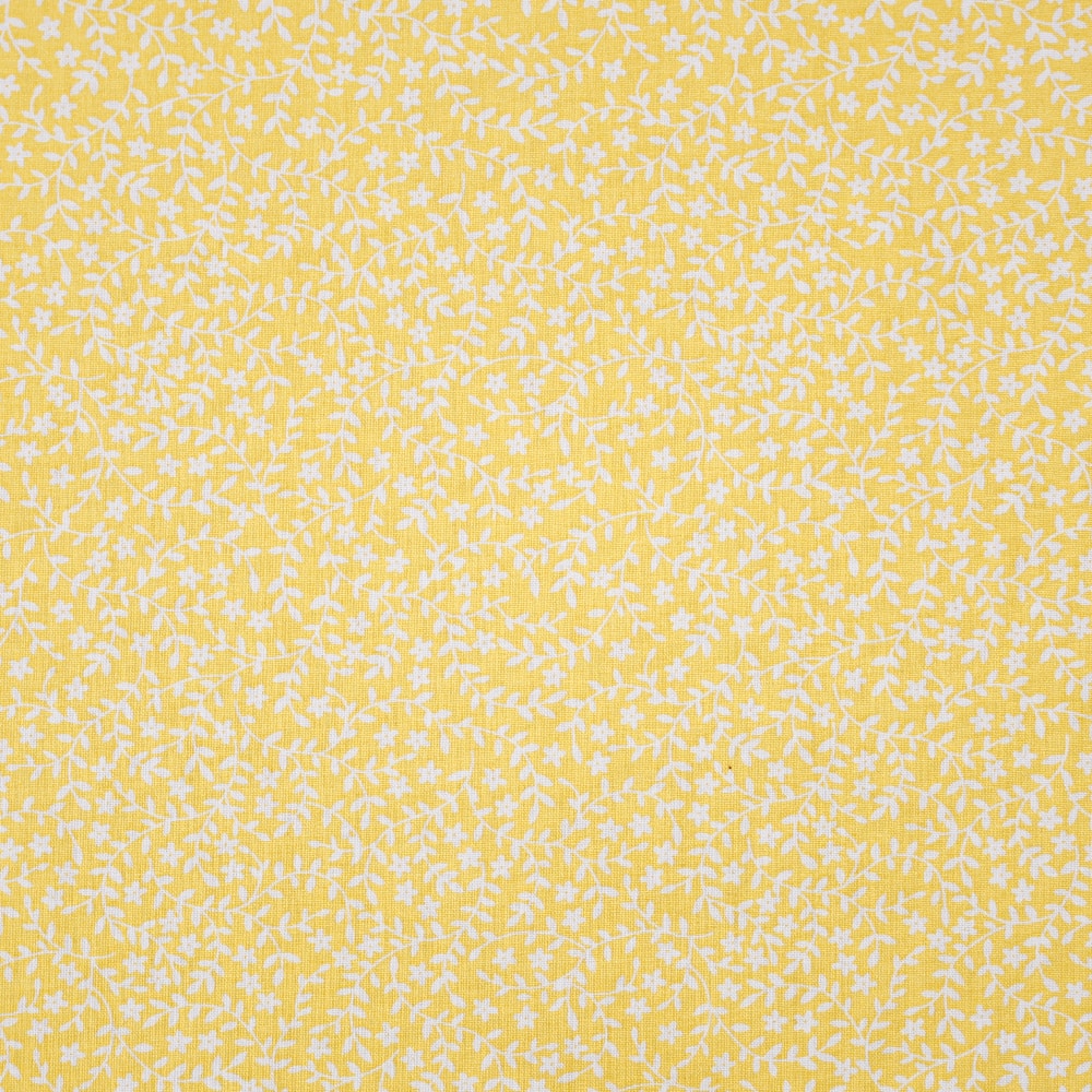 Yellow Vine Floral Cotton Fabric