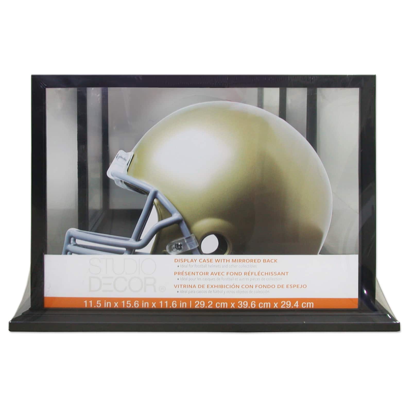 Black Football Helmet Display Case with Mirror Back by Studio Décor® - Image 4