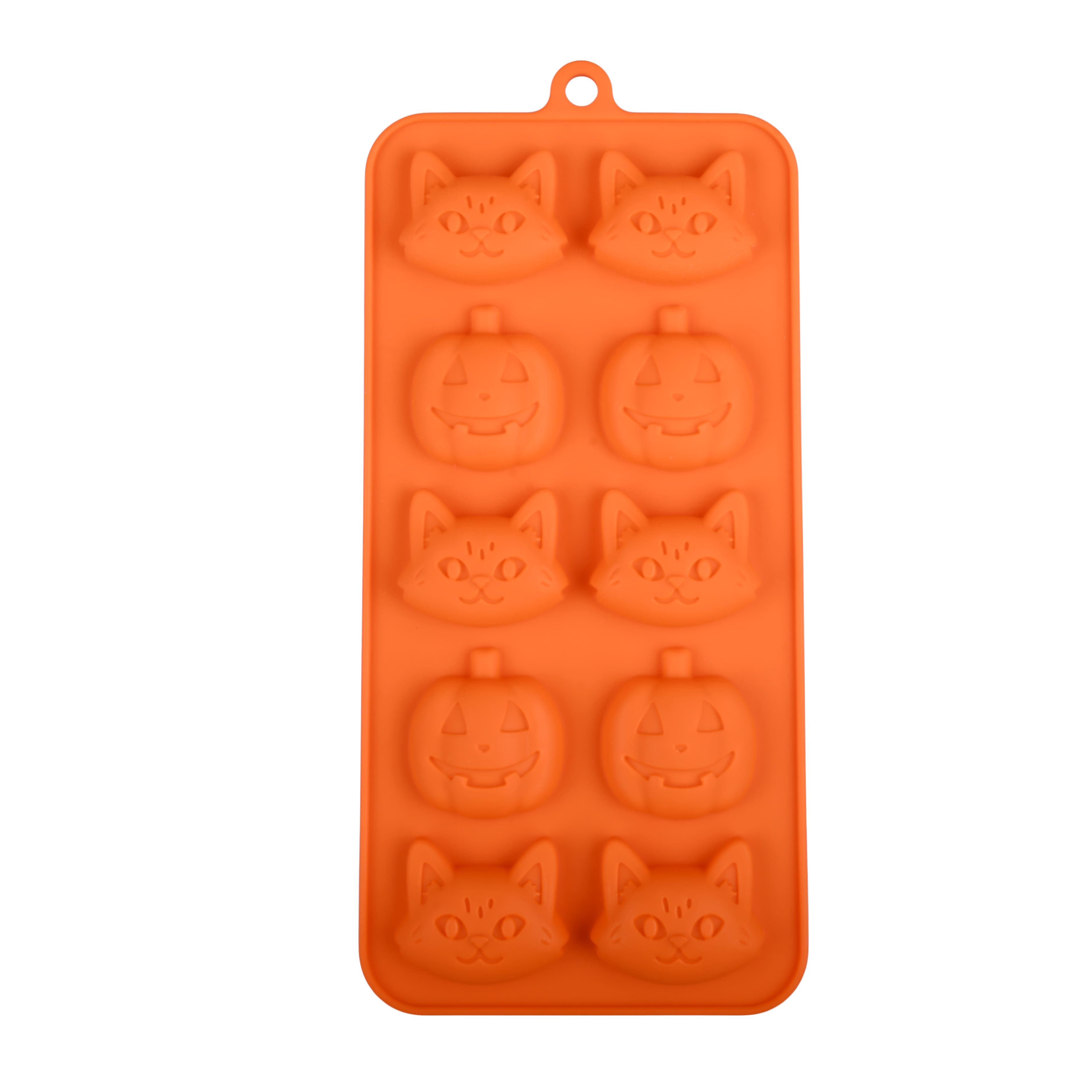 Halloween Cat & Jack-O'-Lantern Silicone Candy Mold by Makery™