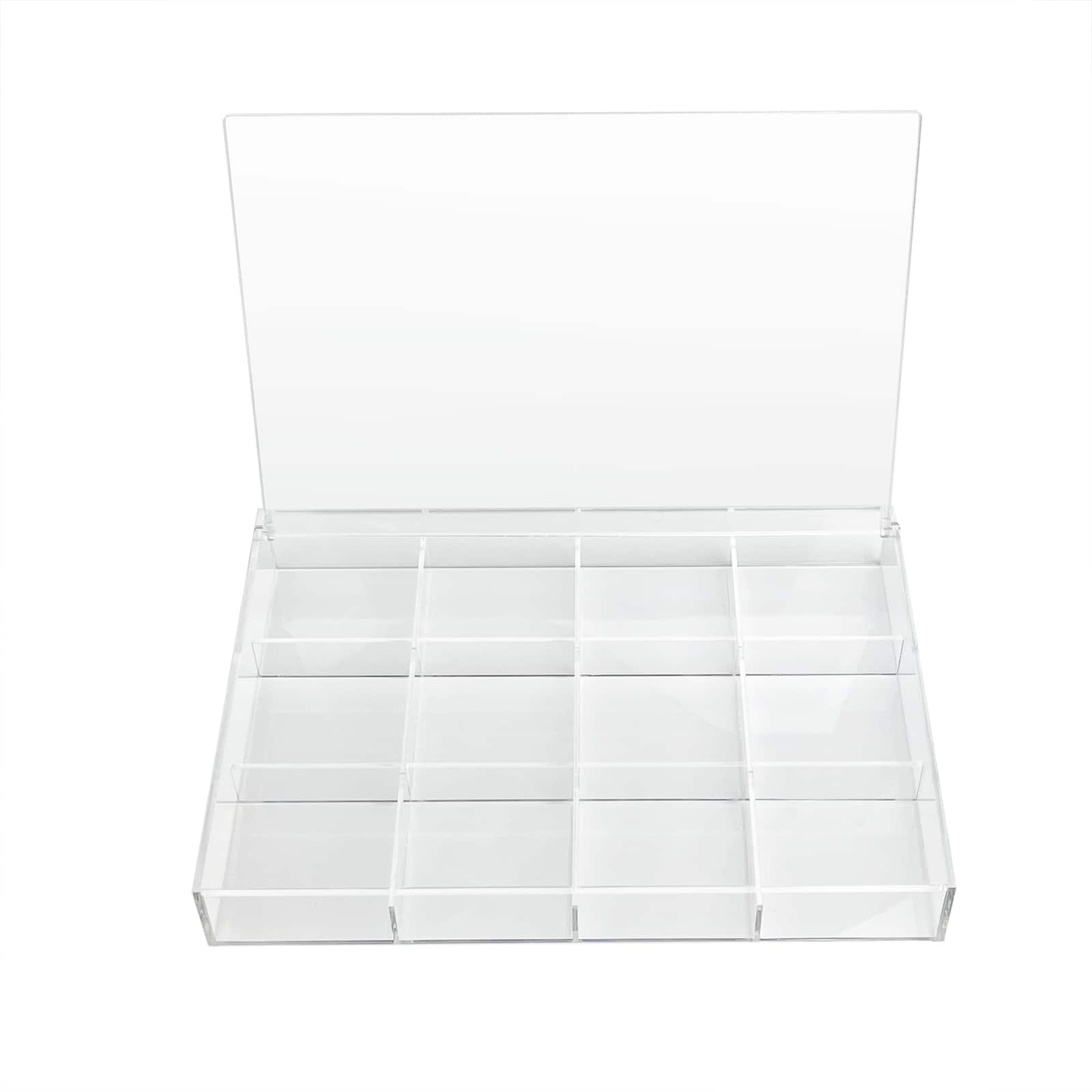 13.6" Clear 12-Compartment Divided Tray with Lid by Bead Landing™