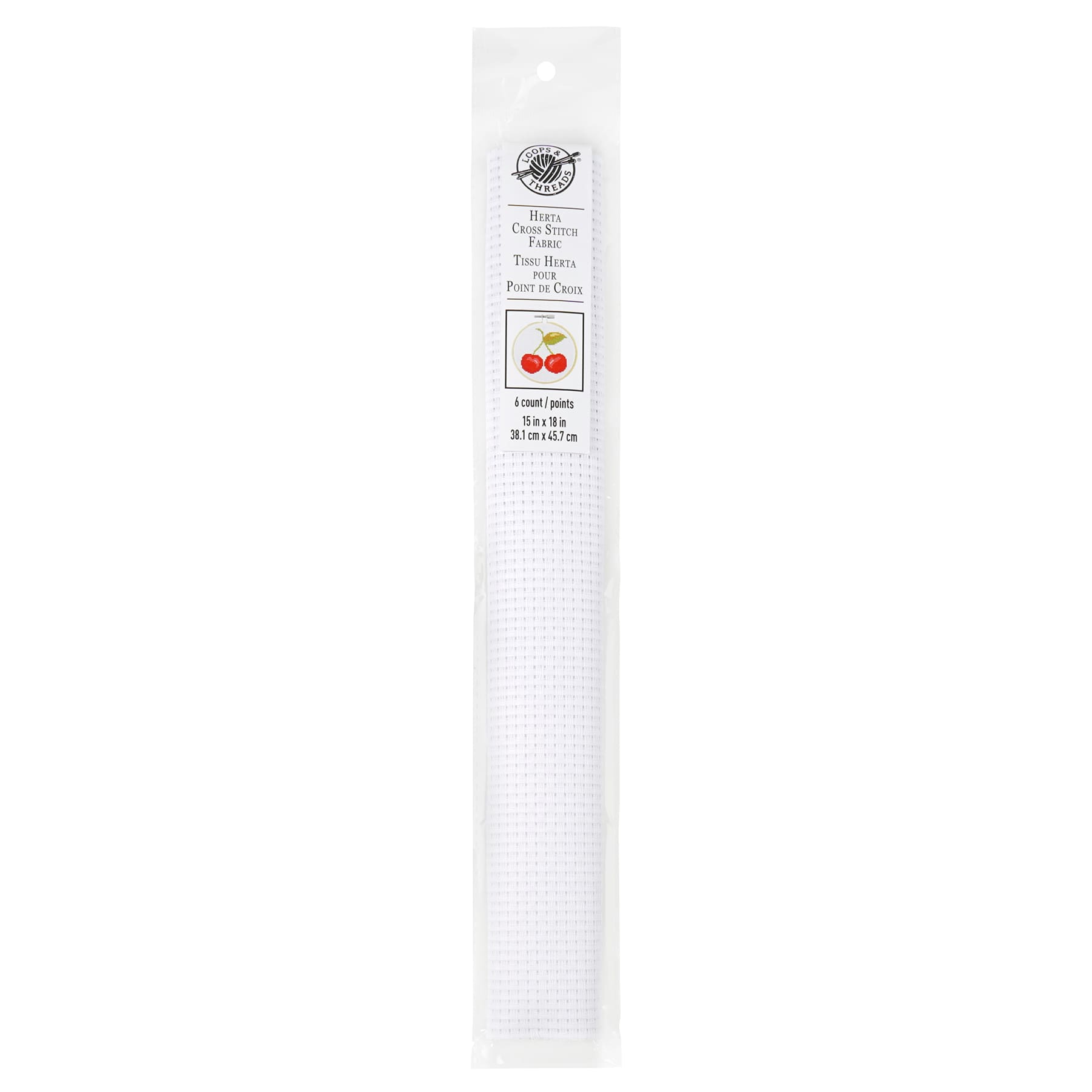 White Herta Cross Stitch Fabric by Loops & Threads®, 15" x 18"