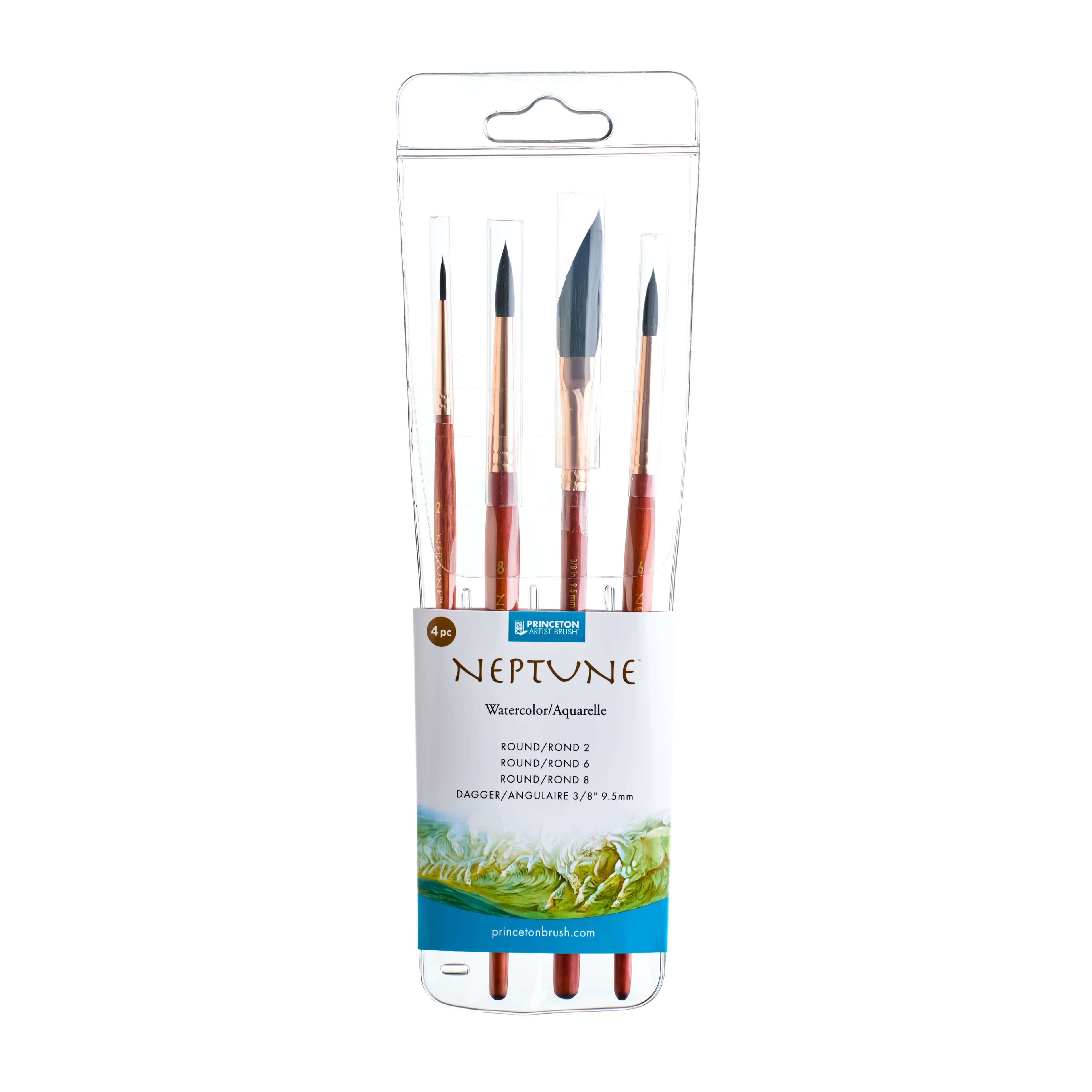Princeton™ Neptune™ 4 Piece Round & Dagger Brush Set